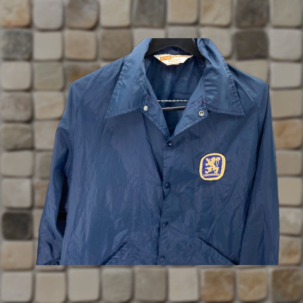 Vintage VINTAGE Active Generation Jacket Mens L Blue Snap Front Lowenbrau Beer Logo USA Jacket Size US L / EU 52-54 / 3 - 1 Thumbnail
