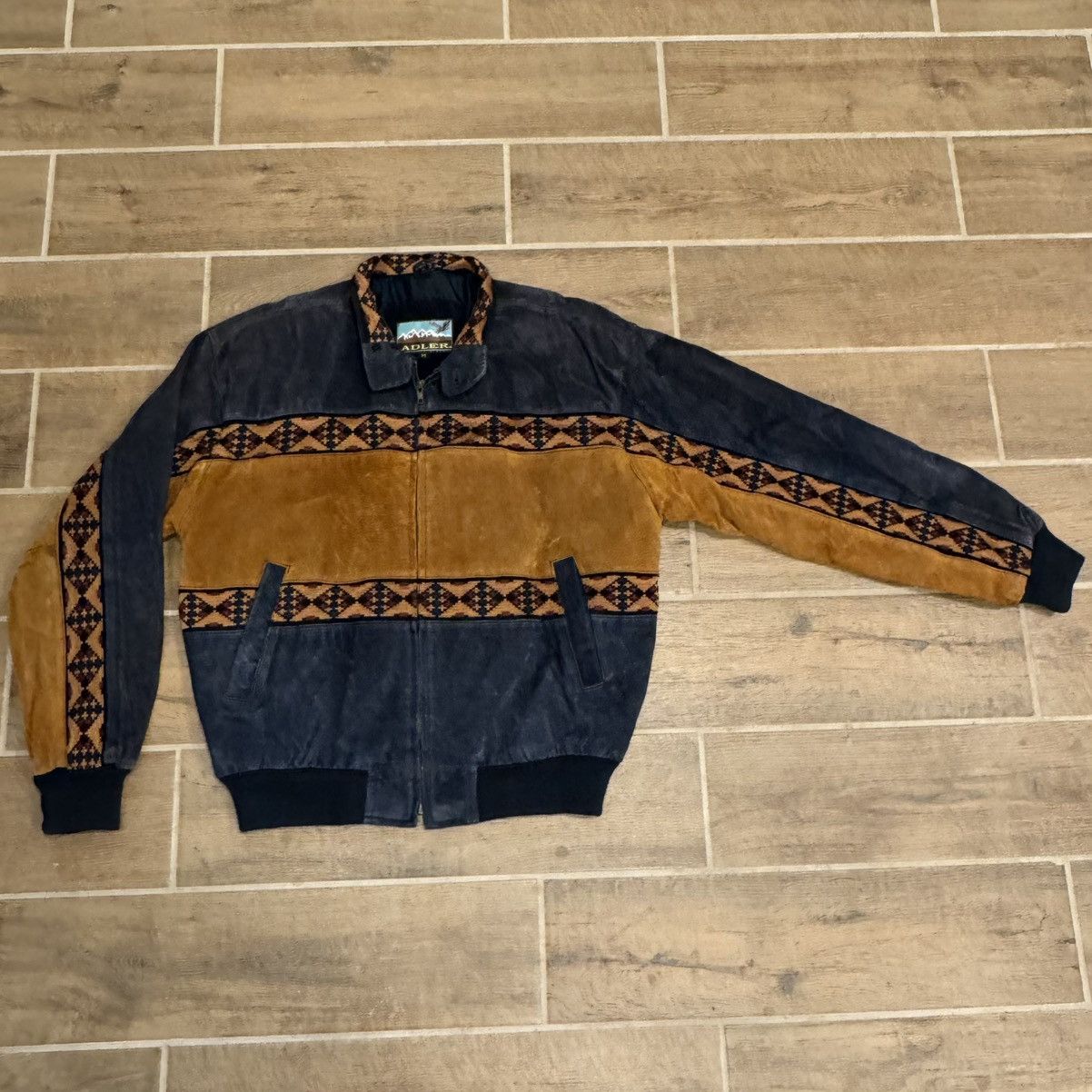 Adler × Vintage Vintage Adler Aztec Southwestern All Leather Full Zip Jacket Size US M / EU 48-50 / 2 - 3 Thumbnail