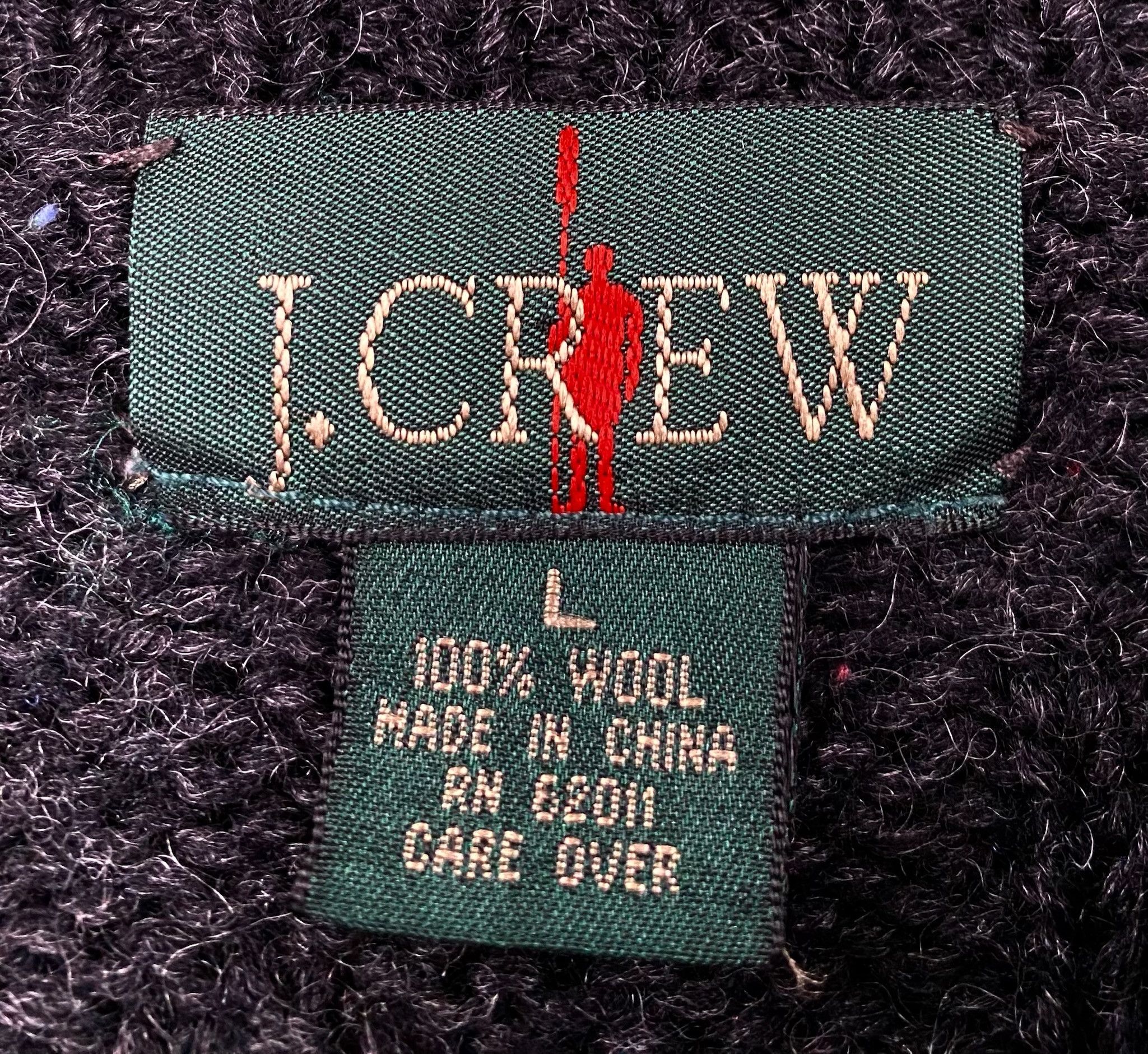 J.Crew 90’s J. Crew 100% Wool Fisherman Weave Grey Sweater Large Size US L / EU 52-54 / 3 - 4 Thumbnail