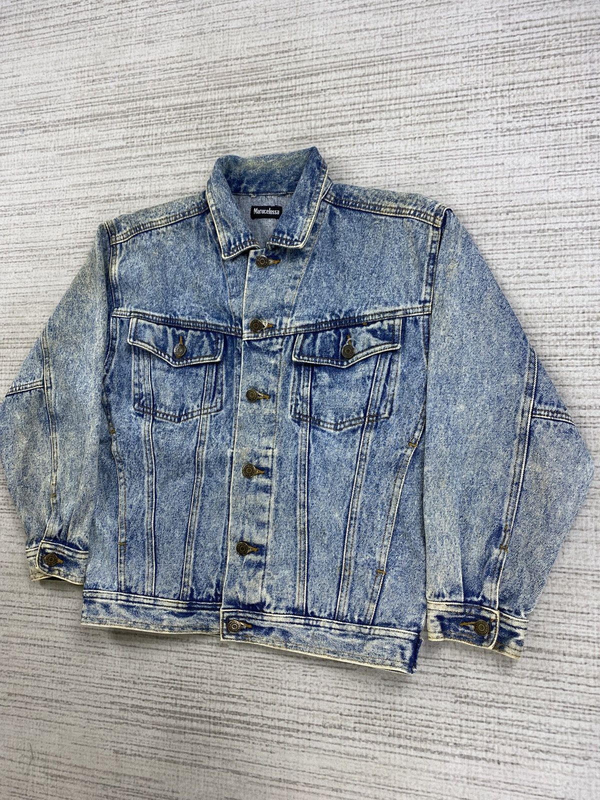 Japanese Brand × Vintage Vintage 90s Marucelossa Acid Wash Denim Jacket Size US M / EU 48-50 / 2 - 4 Thumbnail