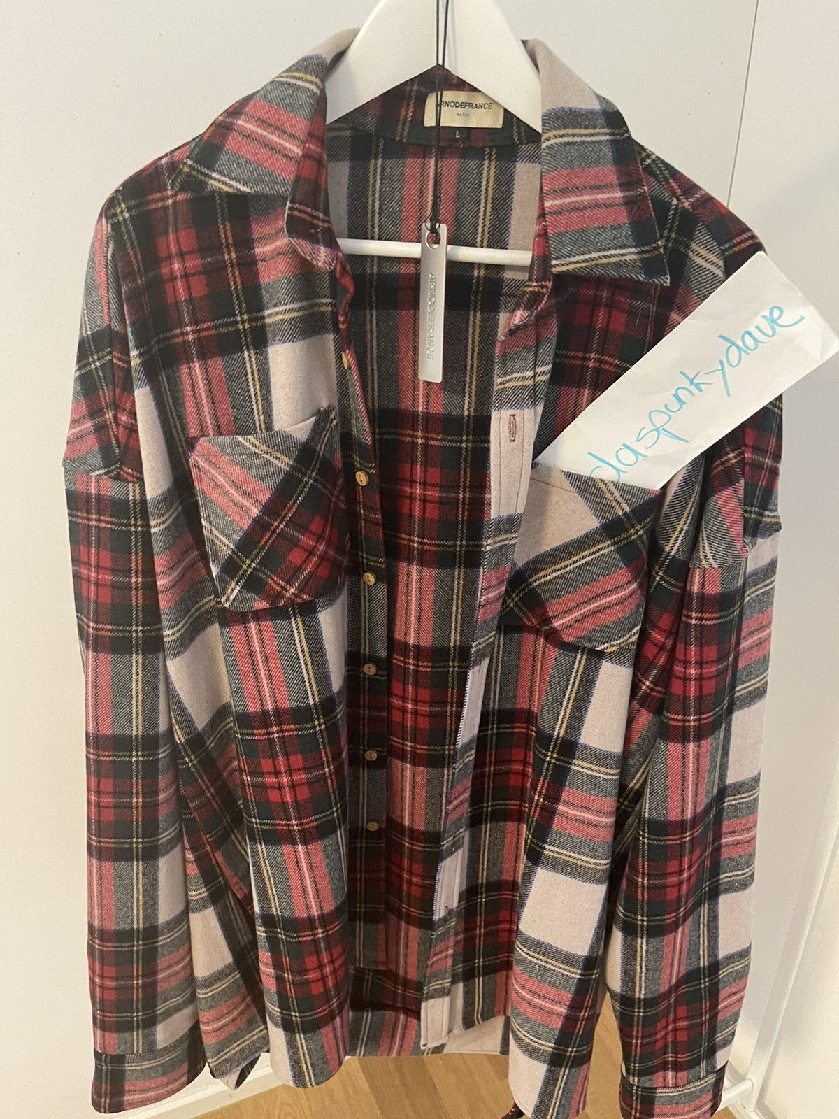 image of Arno De France Arnodefrance Flannel in Checkered, Men's (Size Large)