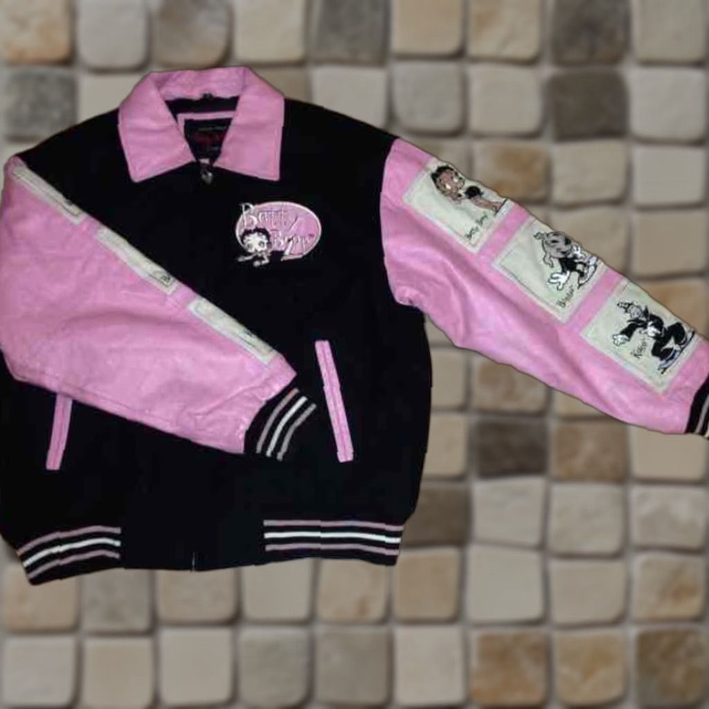 Vintage Authentic Betty Boop Leather Jacket Pink Size L Women USED Japan Size L / US 10 / IT 46 - 1 Thumbnail