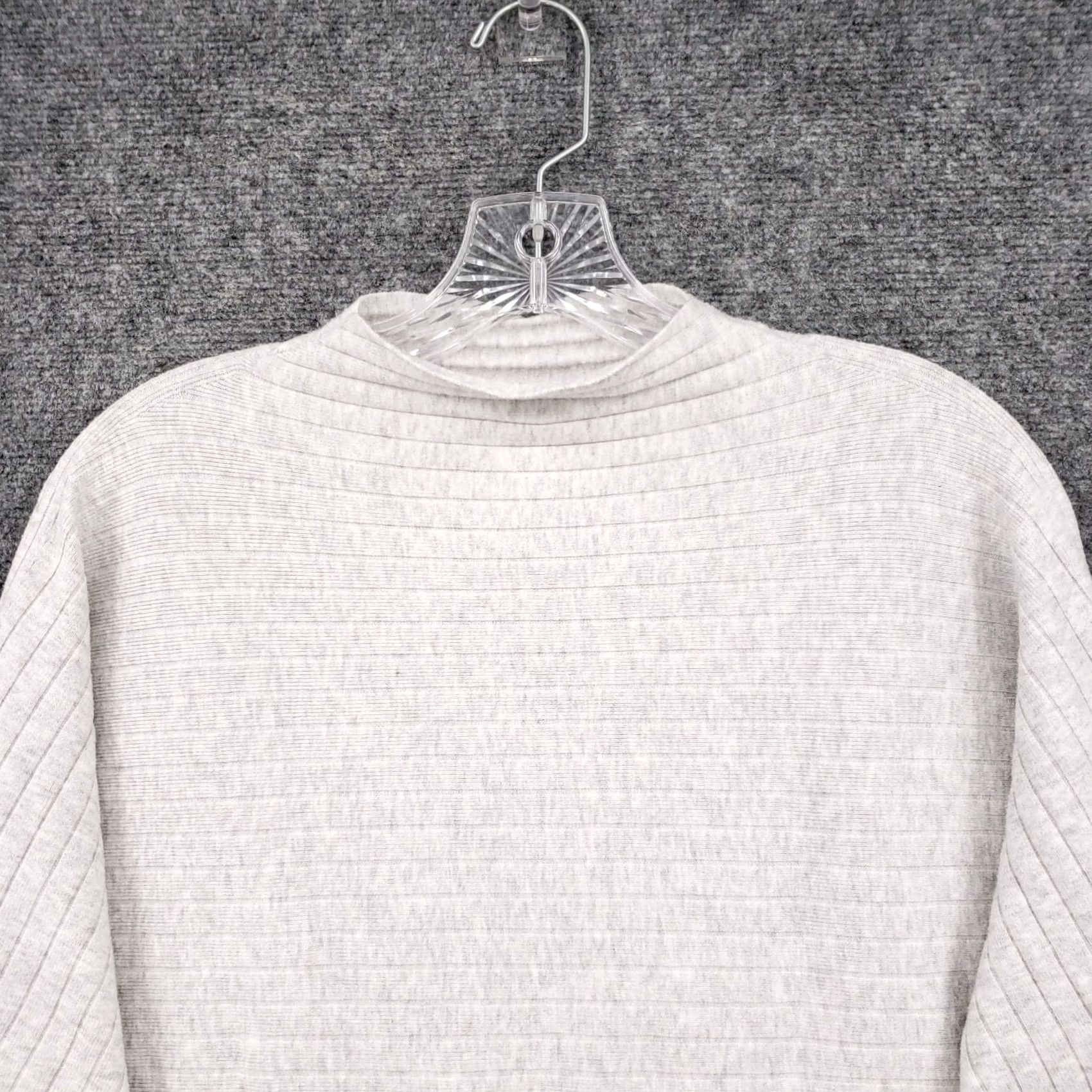 Banana Republic Banana Republic Womens Small Gray Ribbed Funnel Neck Long Sleeve Knit Size S / US 4 / IT 40 - 3 Thumbnail