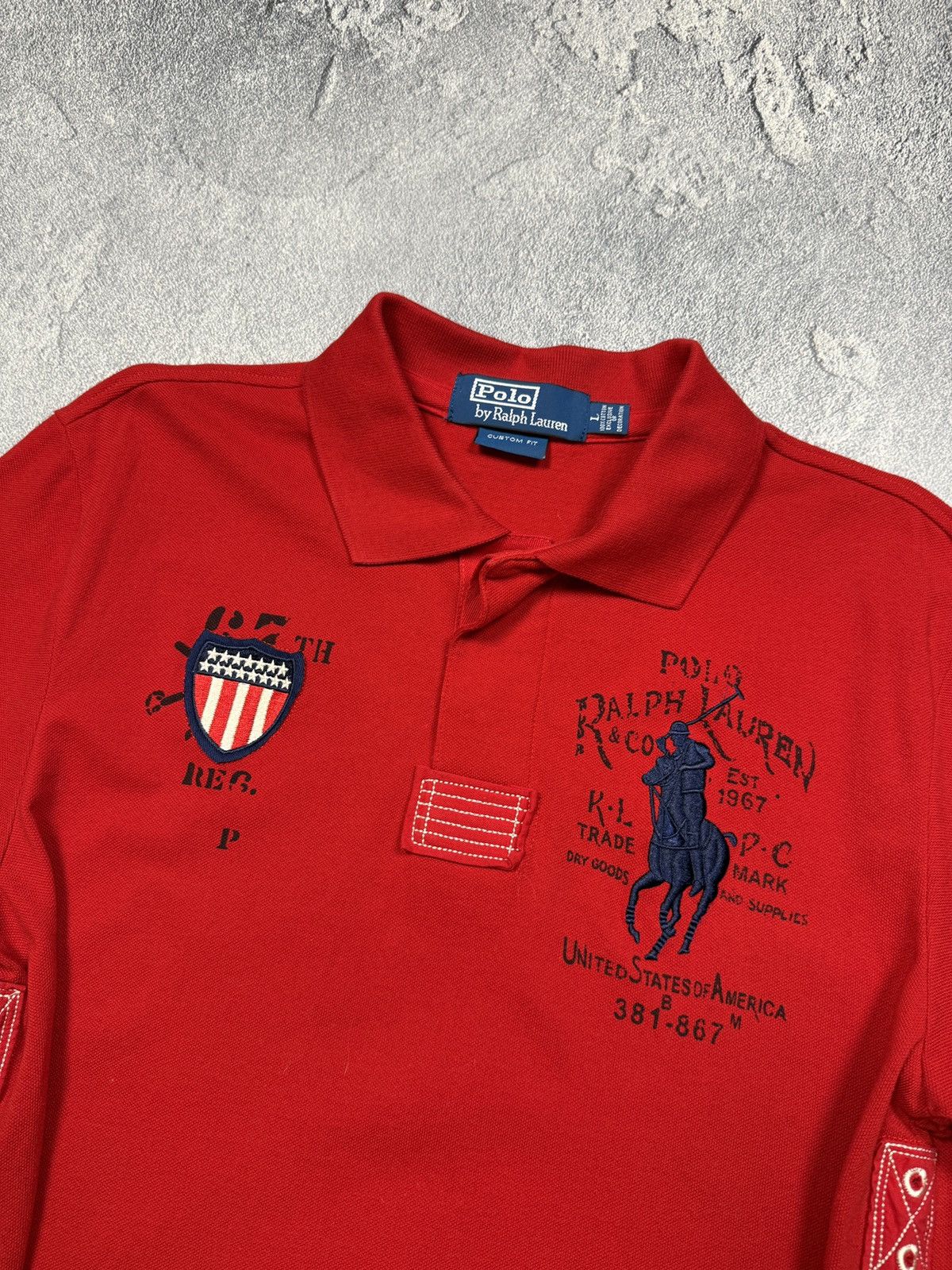Polo Ralph Lauren Vintage Polo Ralph Lauren Rugby USA Tee Size US L / EU 52-54 / 3 - 3 Thumbnail
