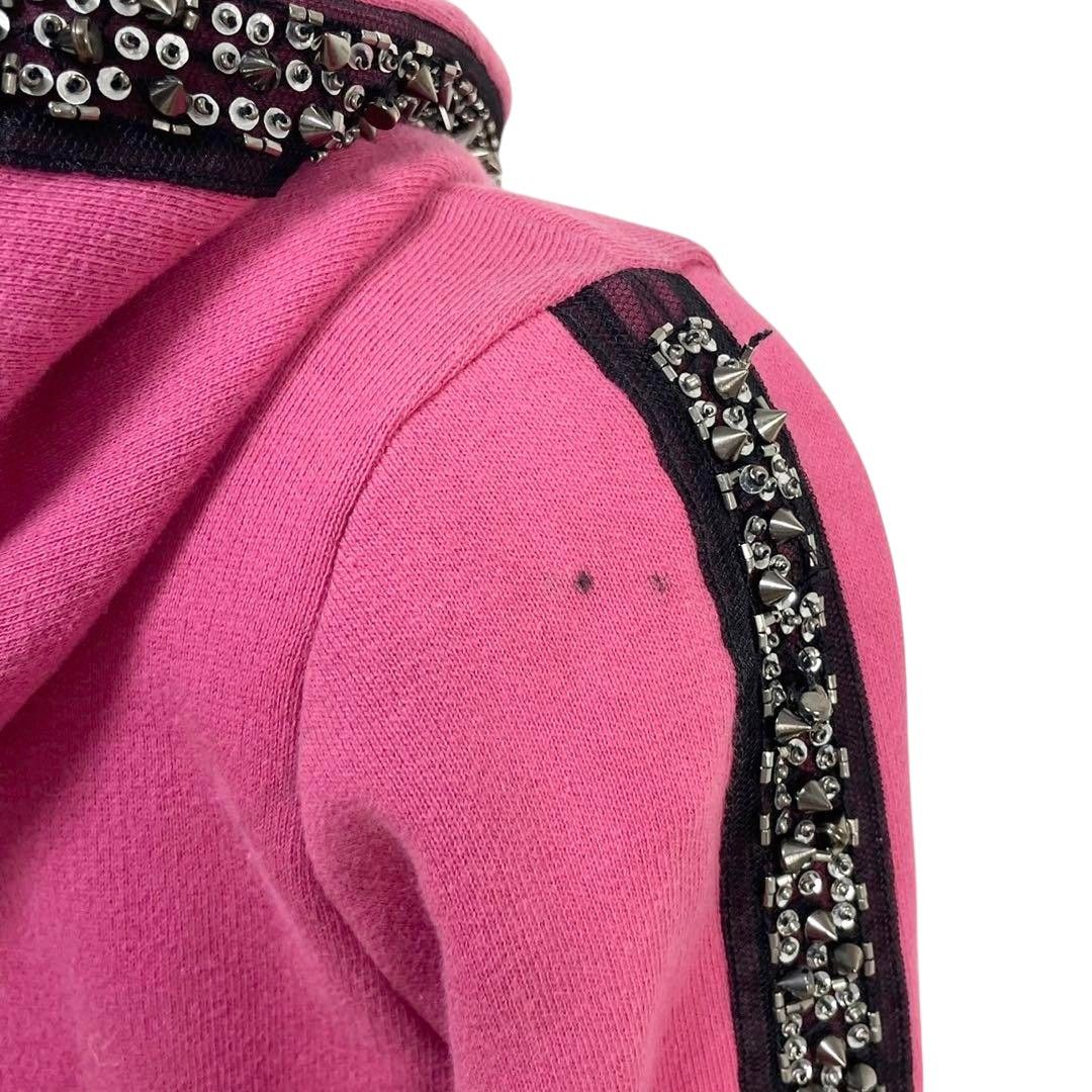 Hysteric Glamour Hysteric Glamour - Pink Canvas Studded Zip-Hoodie Vintage Size M / US 6-8 / IT 42-44 - 8 Thumbnail