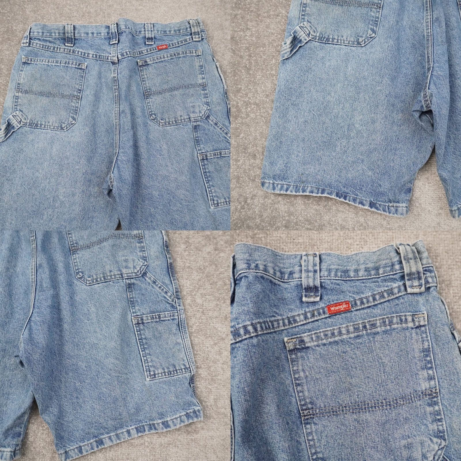 Wrangler Wrangler Cargo Mens 38x10 Blue Denim Medium Wash Shorts Size US 38 / EU 54 - 8 Thumbnail