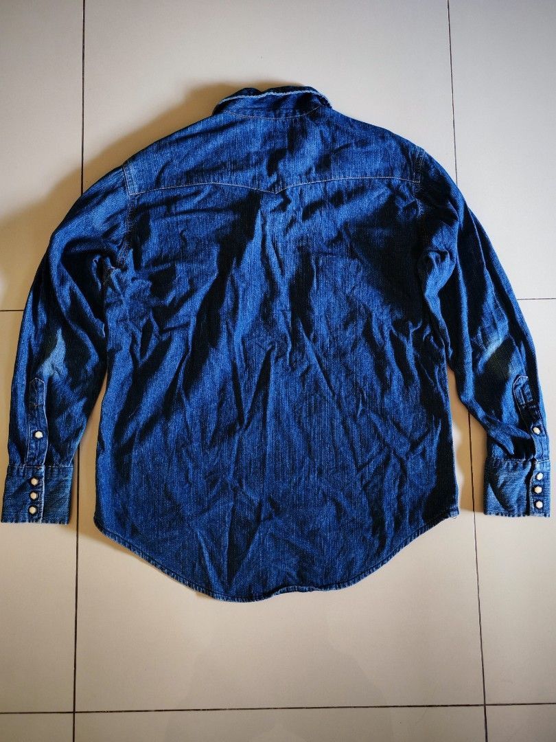 Japanese Brand 🔥 Blue Way Union Made Lace-Up Denim Shirt (Made in Japan) Size US L / EU 52-54 / 3 - 4 Thumbnail