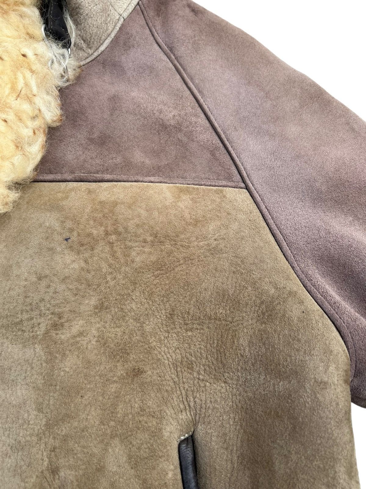 Vintage RARE! VTG Sheepskin Shearling Patina Leather Hoodie Jacket Size US S / EU 44-46 / 1 - 10 Thumbnail