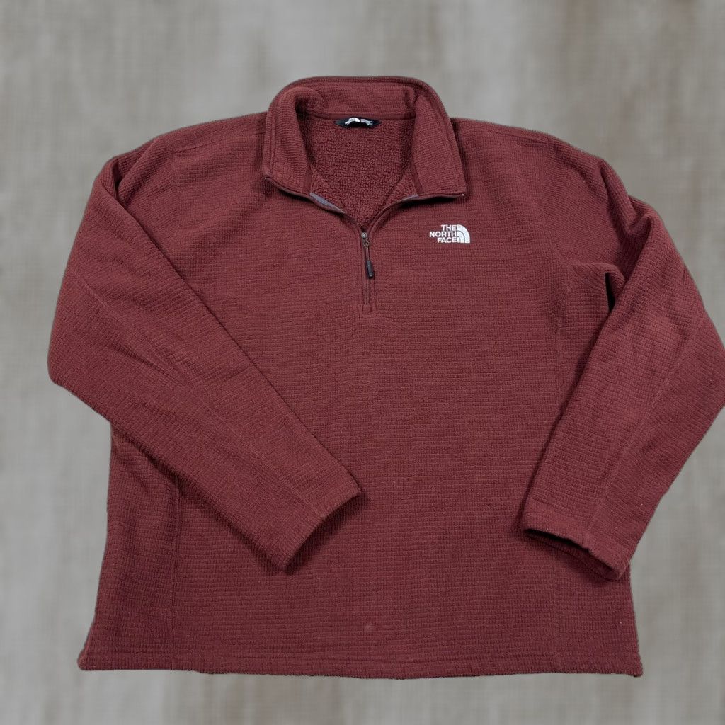 The North Face The North Face Sweater Men 2XL Pullover Mock Neck 1/4 Zip Red Fleece Polyester Embroidered Logo Zipper Size US XXL / EU 58 / 5 - 1 Thumbnail