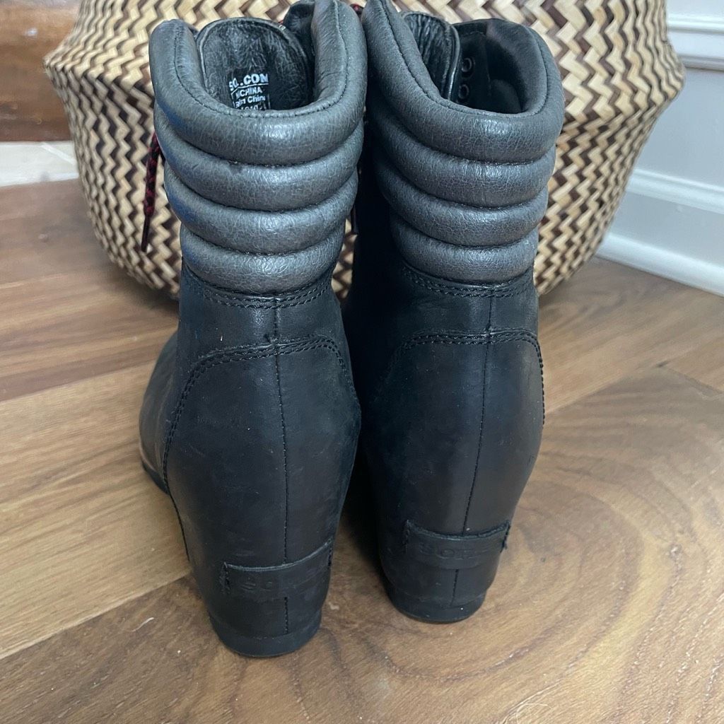SOREL Sorel Conquest Wedge Waterproof Snow Boots Black Grey 6.5 Size US 6.5 / IT 36.5 - 4 Thumbnail