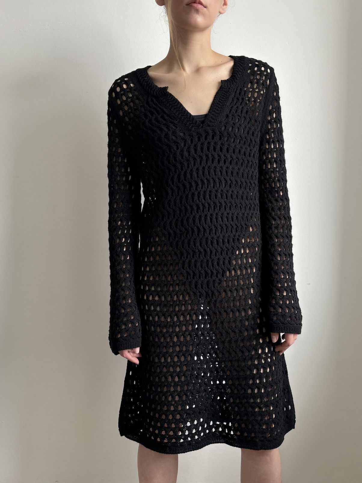 DOROTHEE SCHUMACHER Dorothee Schumacher Modern Pointelle Mini Dress Wool Crochet Size L / US 10 / IT 46 - 5 Thumbnail