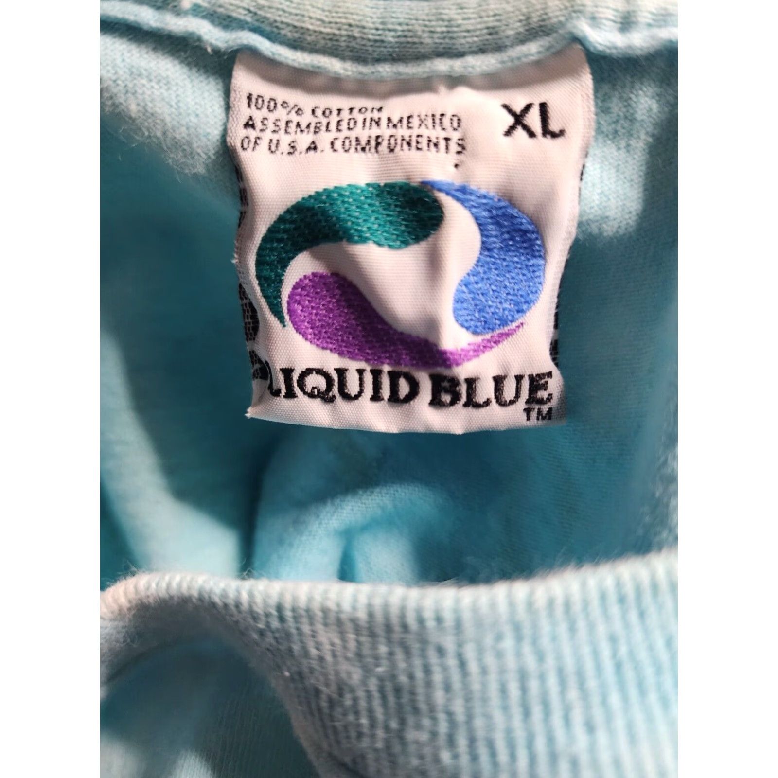 Liquid Blue VINTAGE Liquid Blue Tie Dye T Shirt Mens XL Blue 90s Hippie Ocean Dolphin Size US XL / EU 56 / 4 - 6 Thumbnail