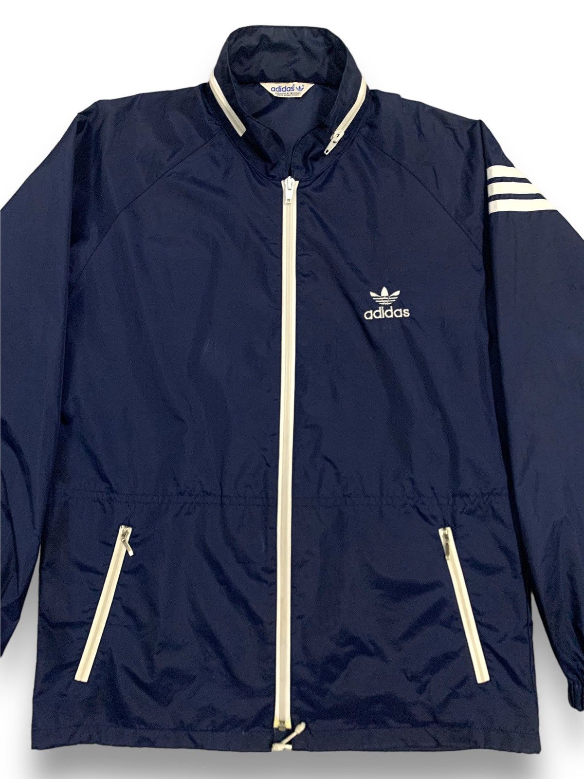 Adidas Vintage 80s Adidas Trefoil Full Zip Windbreaker Light Jacket Size US M / EU 48-50 / 2 - 4 Thumbnail