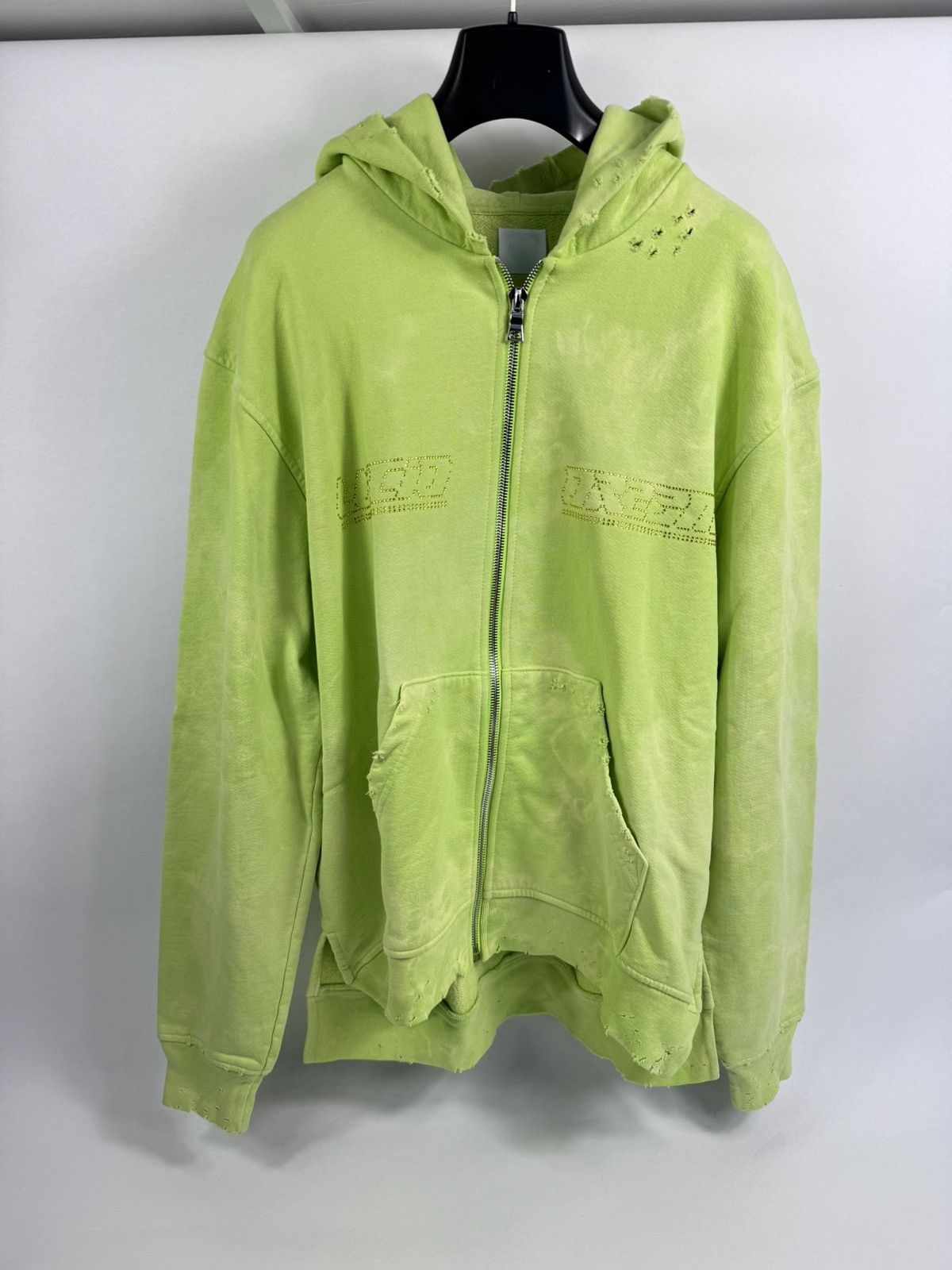 Alchemist × Guess Alchemist x Guess Distressed Zip Up Hoodie