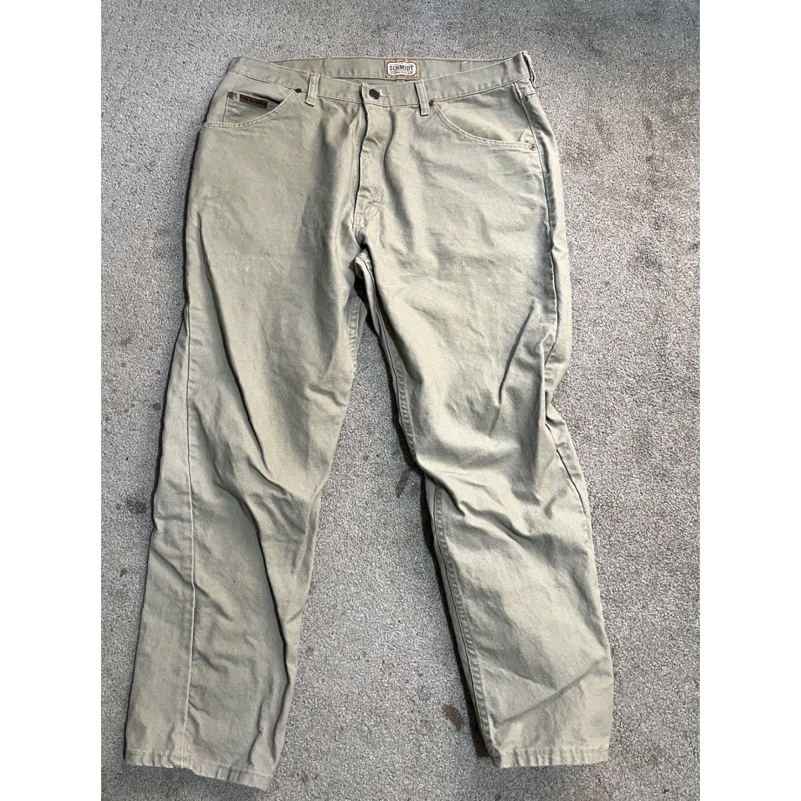 Vintage C.E. Schmidt Jeans Men Beige Cargo Pocket Regular 36x30 Denim Vintage: No Distressed Medium Wash Logo 2010-2019 Shirt? Size US 36 / EU 52 - 3 Thumbnail