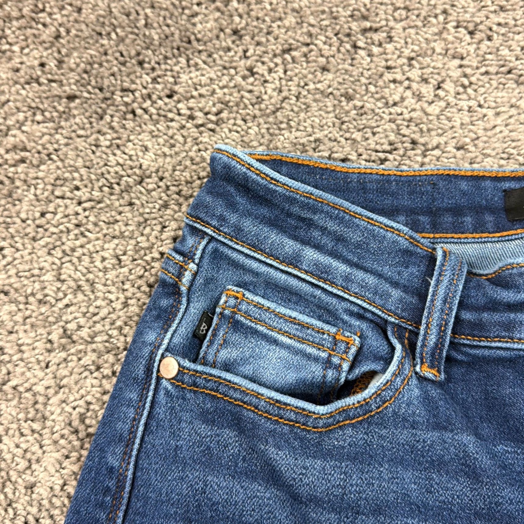 Vintage Judy Blue Jeans Womens 5 Straight Leg High Rise Denim Stretch 24x31 Blue Jeans | 24x31 | Regular Rise | Stretch | Dark Wash | Size 5 Size 27" / US 4 / IT 40 - 3 Thumbnail