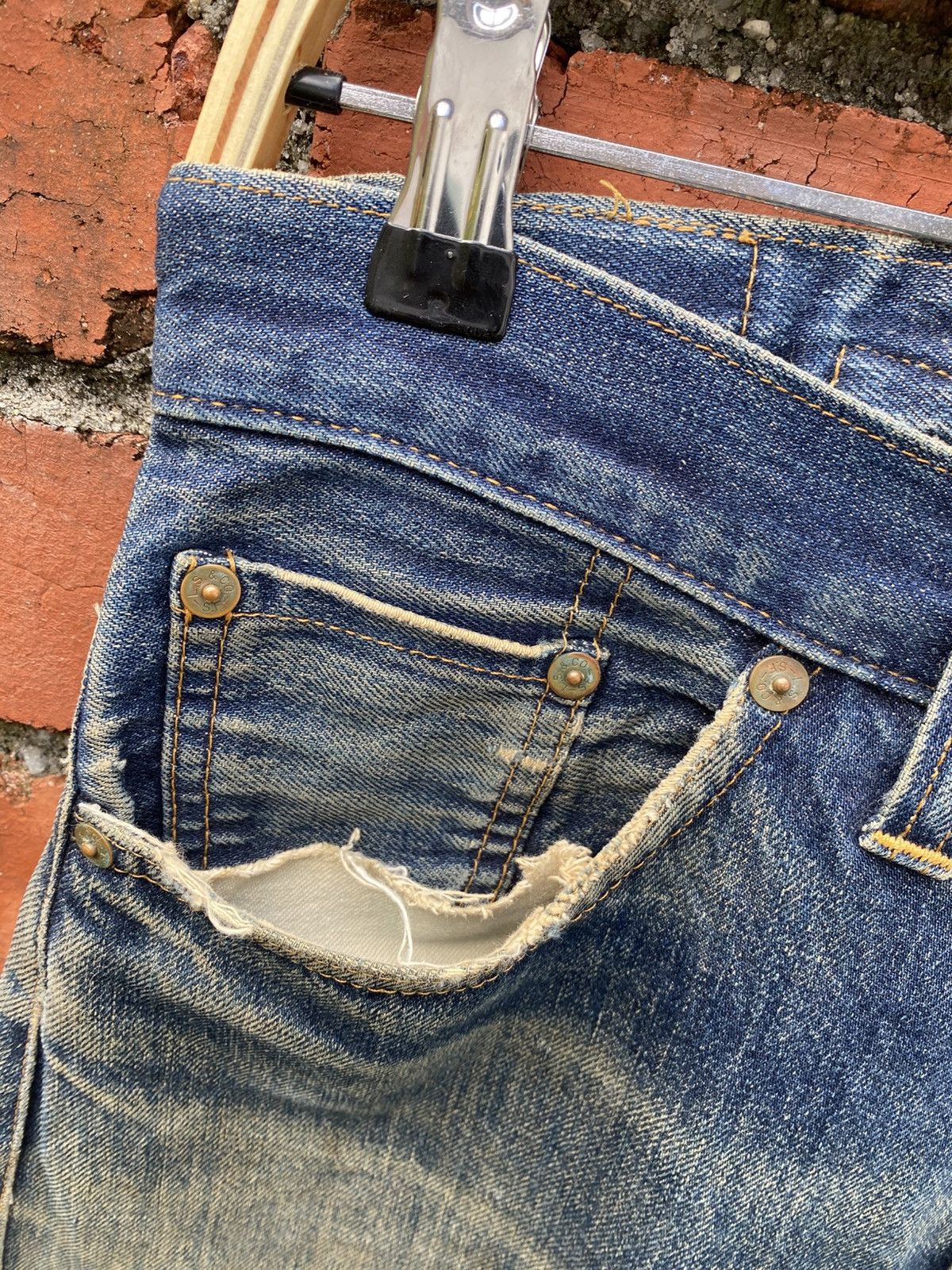Levi's Vintage Clothing W31x28 Vintage levi's 201xx distressed redline big E Size US 31 - 5 Thumbnail