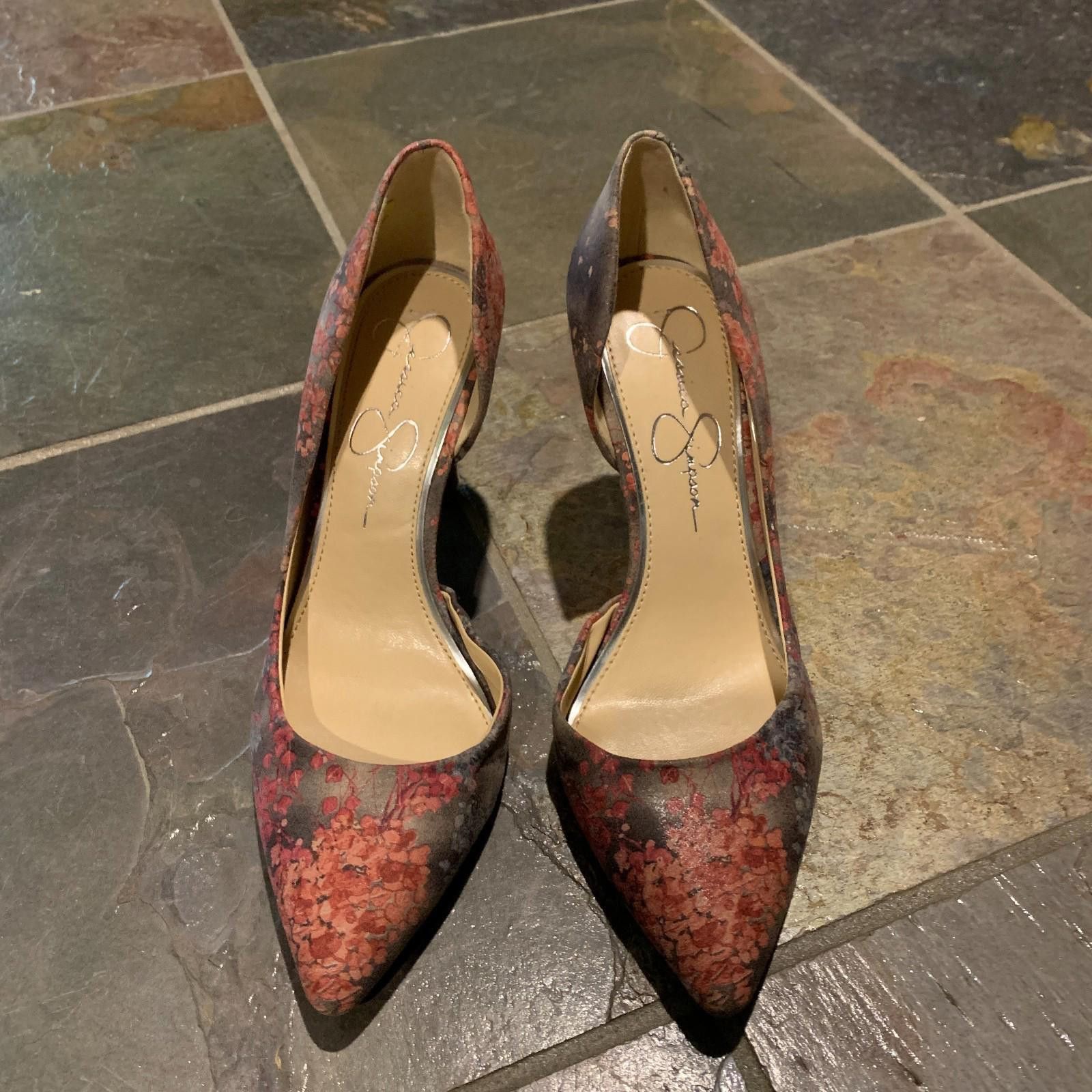 Designer Jessica Simpson JP-Livvy Floral Sz 7.5M 3.5" High Heels G101 Size US 7.5 / IT 37.5 - 1 Thumbnail