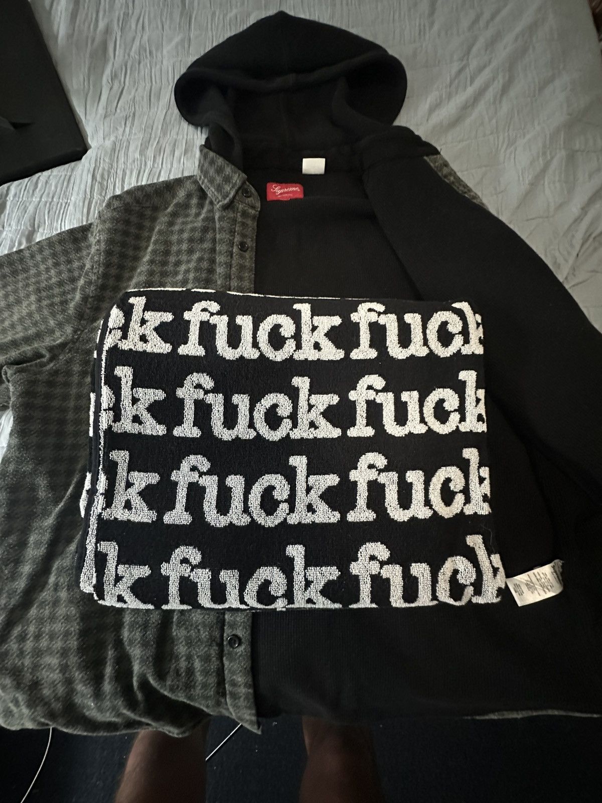 Supreme Black supreme alphabet fuck you towel box logo | Grailed