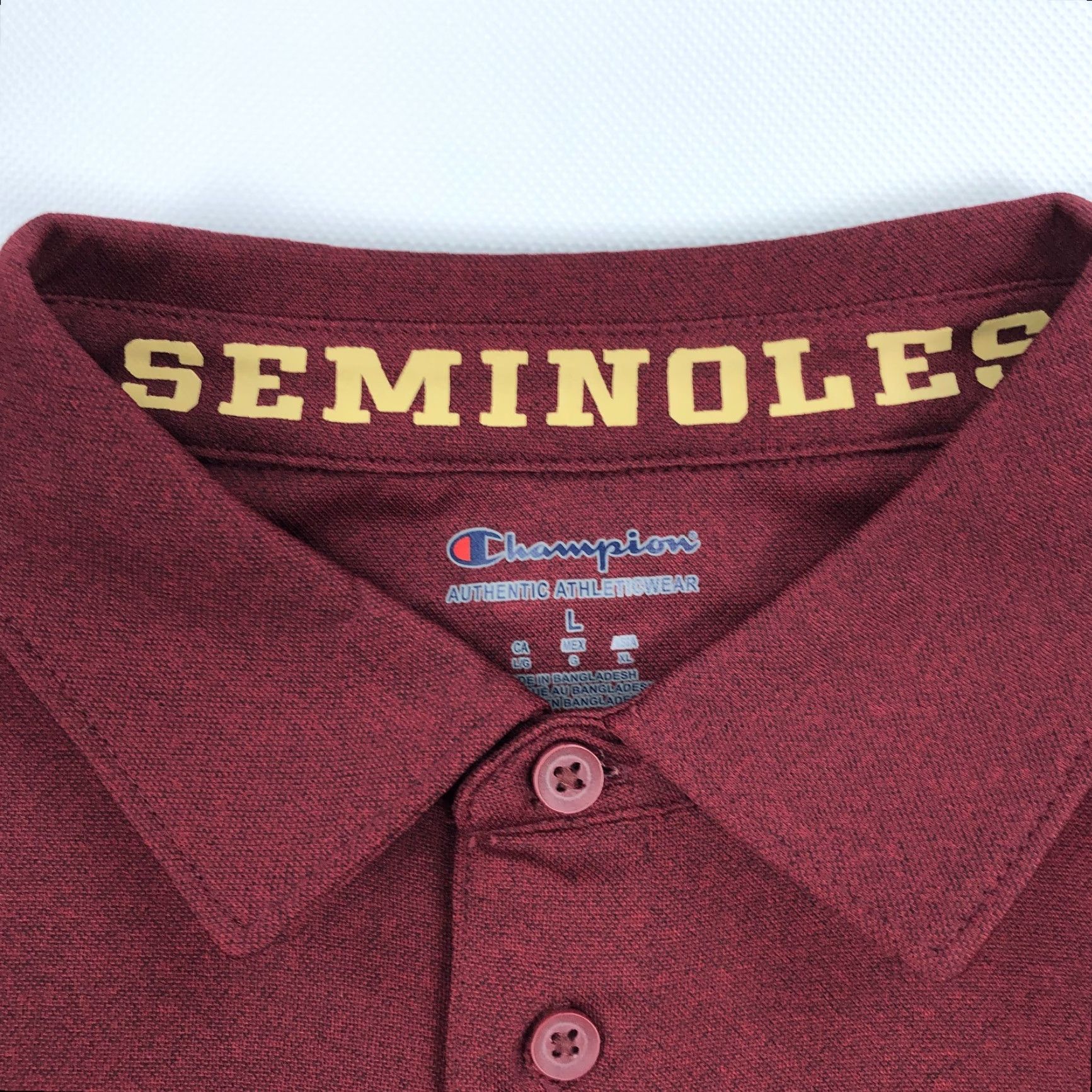 Champion Champion FSU Seminoles Polo Shirt Men L Red White Embroidered Sports Golf Tennis Casual Activewear Summer Comfort Size US L / EU 52-54 / 3 - 4 Thumbnail