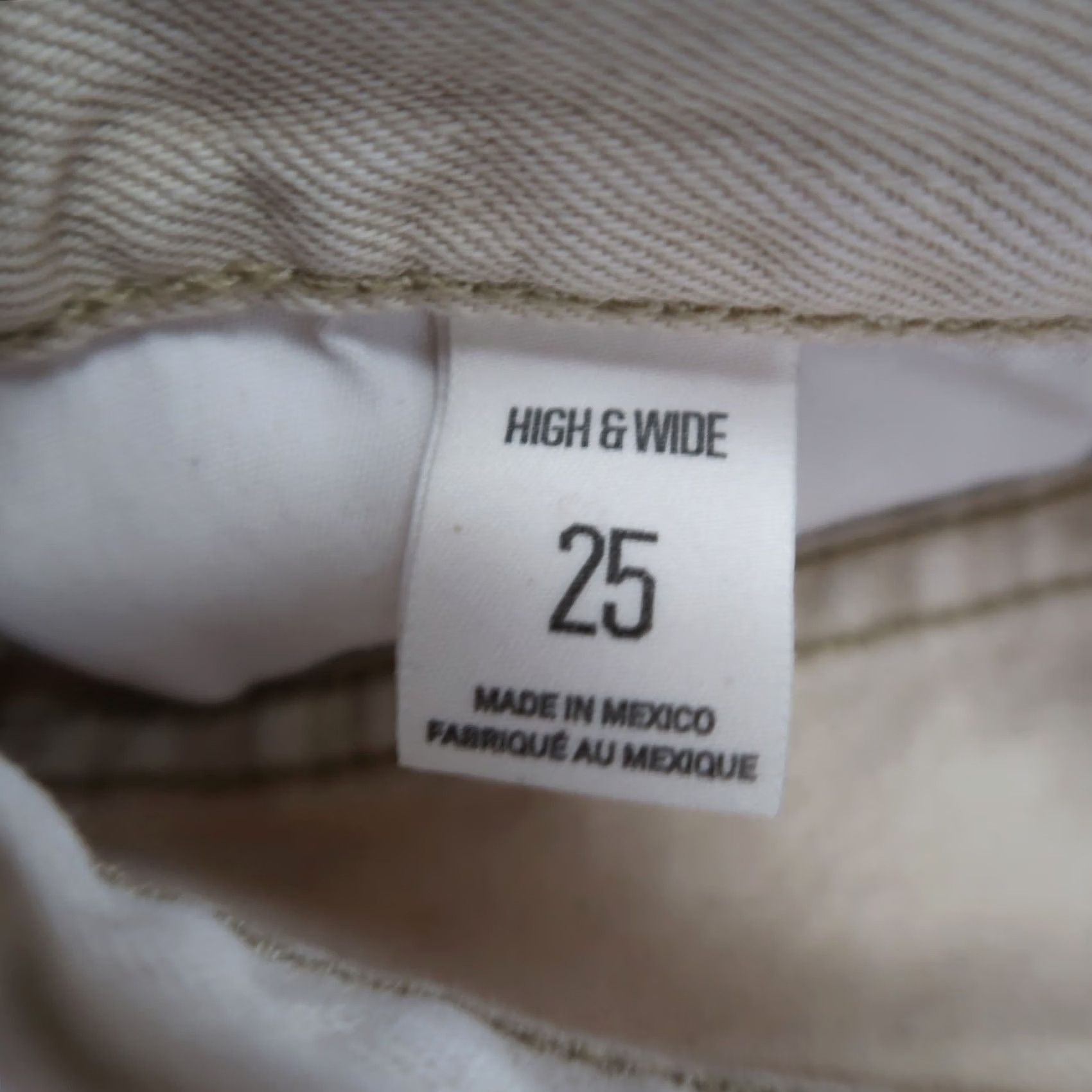 Bdg BDG Urban Outfitters High & Wide Jeans Taupe Tan 25 Womens Regular Wide-Leg 100% Cotton Denim Inseam 28" Rise >10.5" (High) 25 in Waist Size 42" / US 20 - 5 Thumbnail