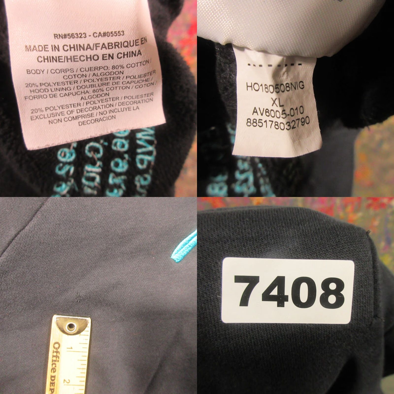 Jordan Brand VINTAGE Air Jordan Hoodie Mens XL Black Hooded Sweatshirt Jumpman Graphic Print Zip Closure Pockets Logo Fleece Size US XL / EU 56 / 4 - 8 Thumbnail