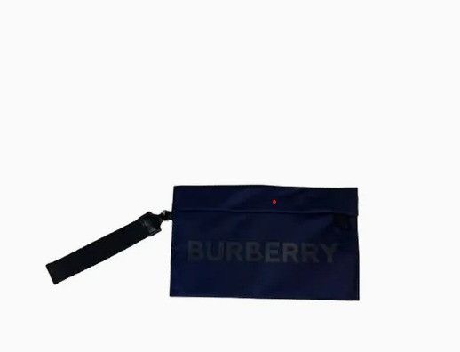 Burberry o1w1db10226 Size: OS / Logo Nylon Strap Zipper Pouch​ Blue Size ONE SIZE - 1 Thumbnail