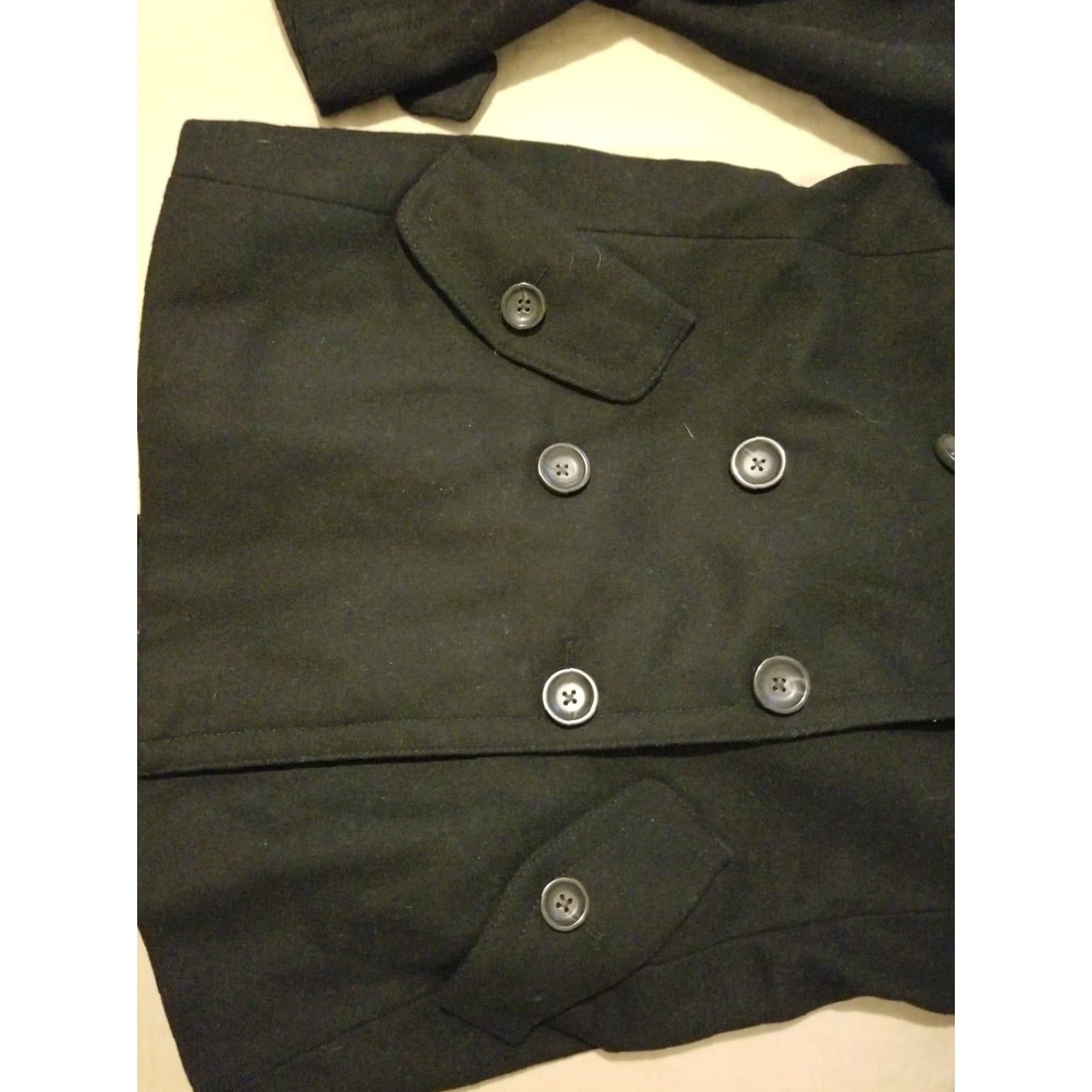 Gap Womens Gap Peacoat Wool Black Coat M Size Gap Wool Peacoat Black Womens M Coat Size M / US 6-8 / IT 42-44 - 3 Thumbnail