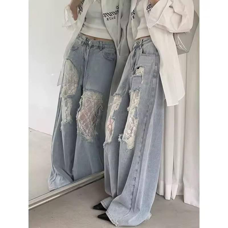Japanese Brand × Vintage jeans with lace patches Size 26" / US 2 / IT 38 - 2 Thumbnail