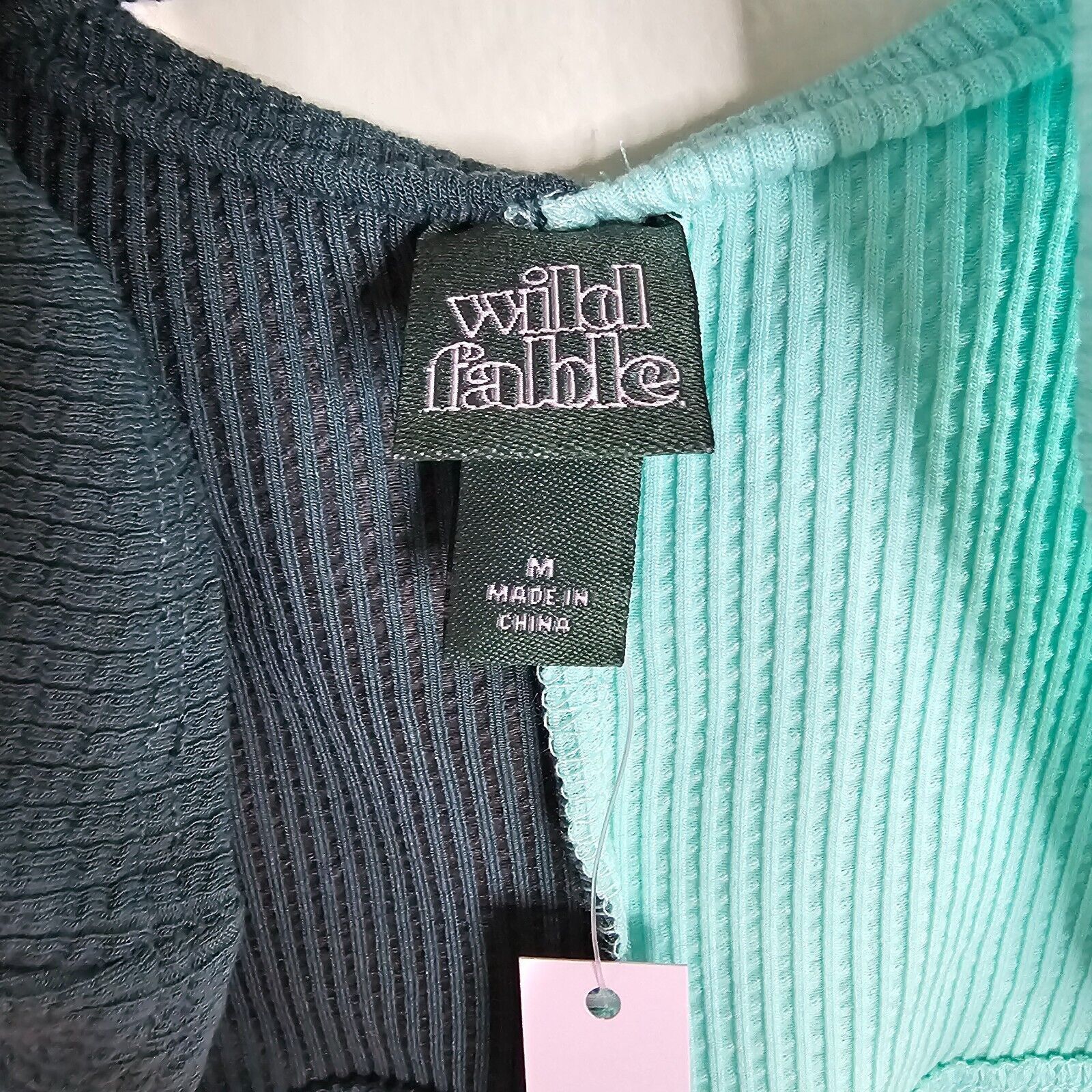 Other NWT Teal & Black Front Ruche Stretch Scoop Crop Bralette M Size M / US 6-8 / IT 42-44 - 4 Thumbnail