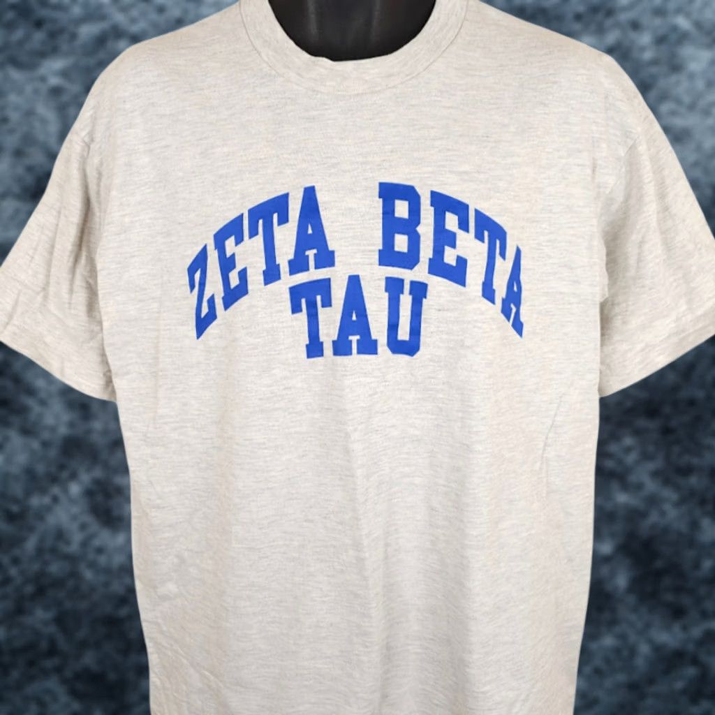 Vintage VINTAGE Zeta Beta Tau T Shirt Mens Size Large Gray 90s Jewish Fraternity MADE IN USA Size US L / EU 52-54 / 3 - 1 Thumbnail