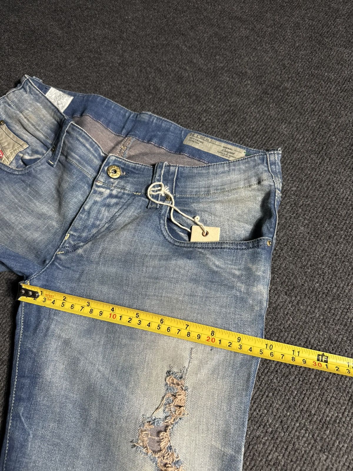 Diesel Luxury 00s Diesel Grupee Distressed Super Slim Skinny Jeans Size 28" / US 6 / IT 42 - 24 Thumbnail