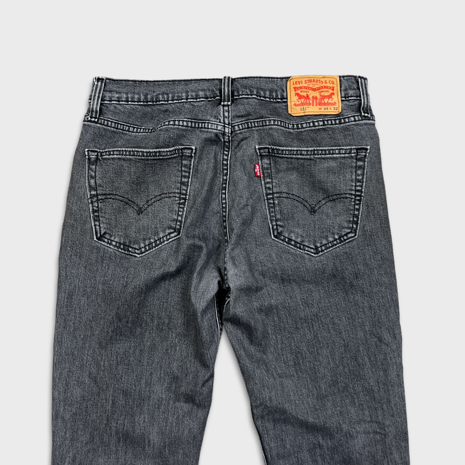 Levi's × Vintage Levi's 511 Jeans Mens 34x31 Gray Slim Stone Wash Denim Pants Size US 34 / EU 50 - 4 Thumbnail