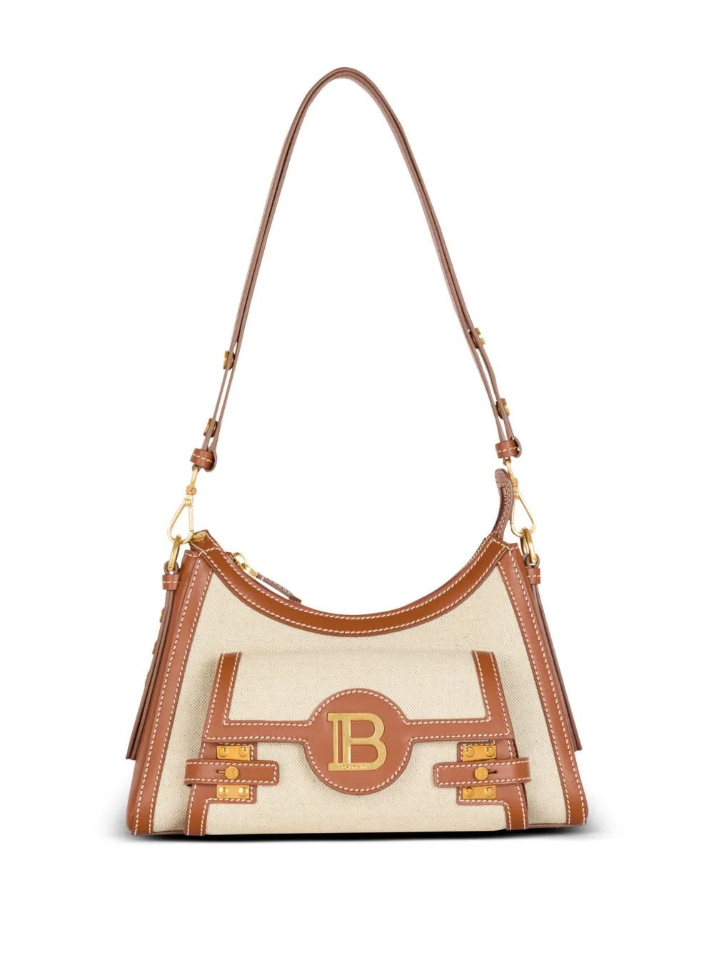 Balmain o1s1wg111225 Size:OS/B-Buzz Hobo Shoulder Bag in White/Brown Size ONE SIZE - 1 Thumbnail