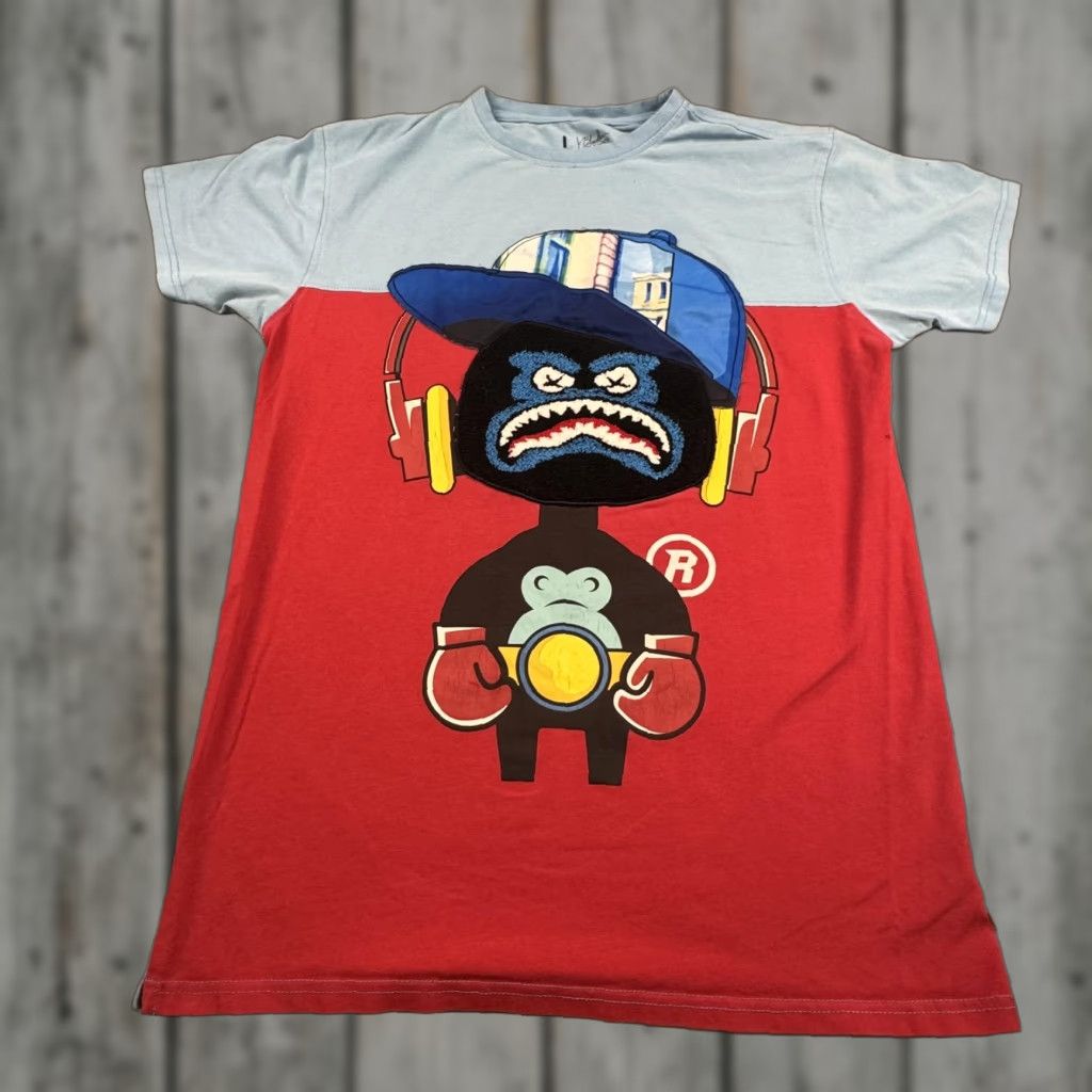 Vintage Bleecker & Mercer Shirt Mens Large Blue Red Graphic Boxer Chenille Patch Tee Size US L / EU 52-54 / 3 - 1 Thumbnail