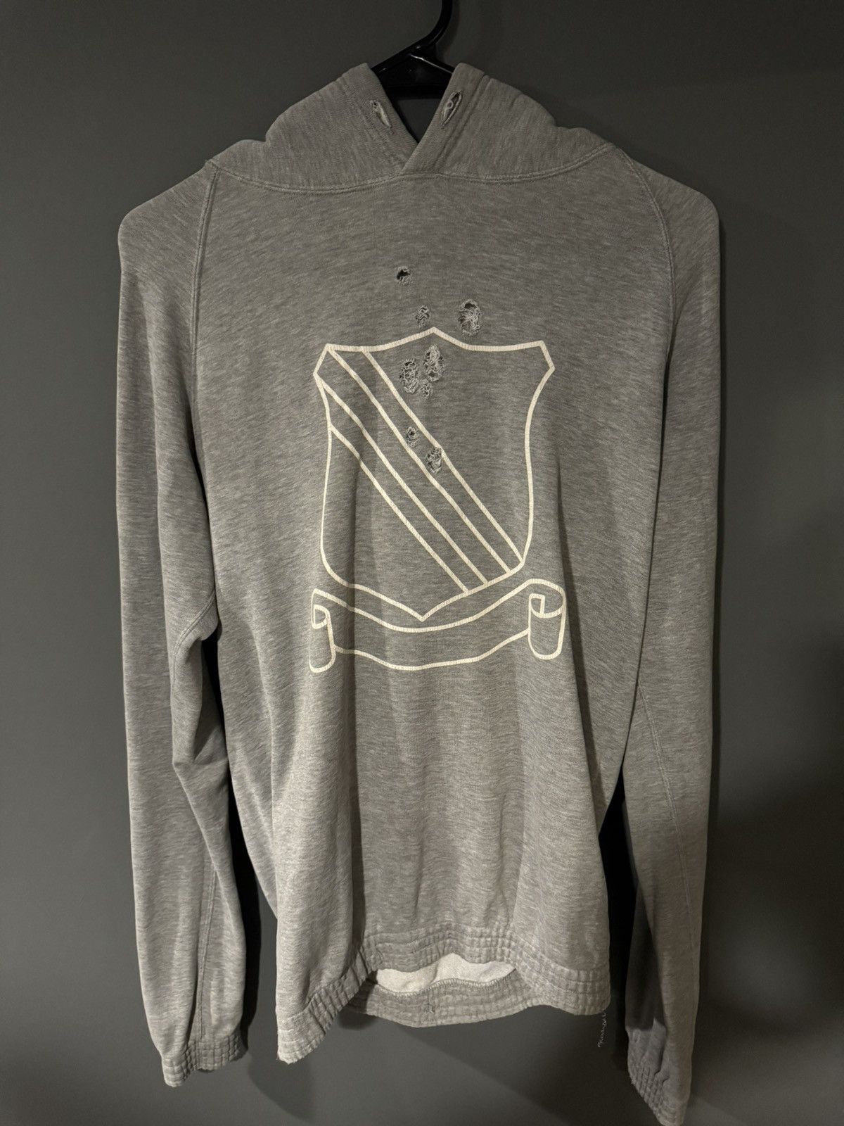 image of Number N Ine Number Nine 01Aw Gray Shield Hoodie in Grey, Men's (Size Medium)