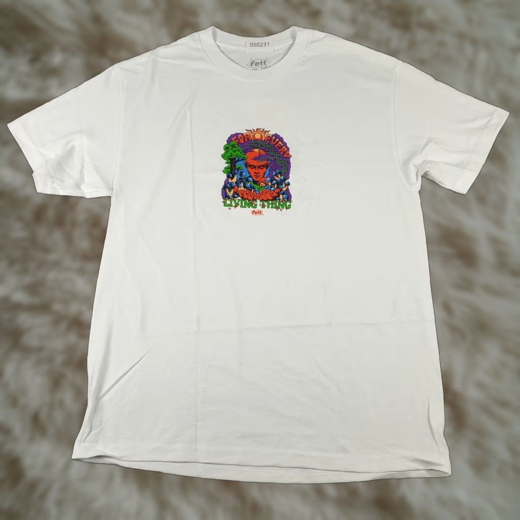 FELT VINTAGE For Every Living Thing Men's T-Shirt Large White Logo Graphic Casual All Seasons Size US L / EU 52-54 / 3 - 1 Thumbnail