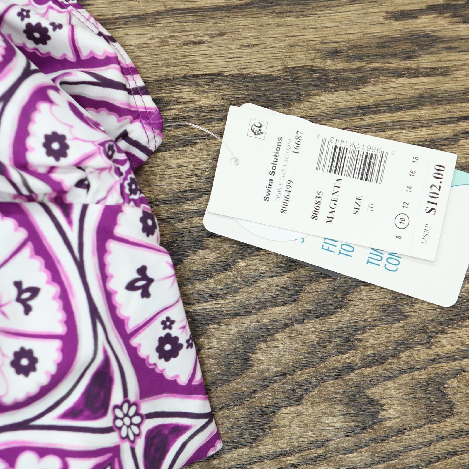 Other Nwt Swim Solutions One Piece Swimsuit Magenta Purple 10 Size ONE SIZE - 4 Thumbnail