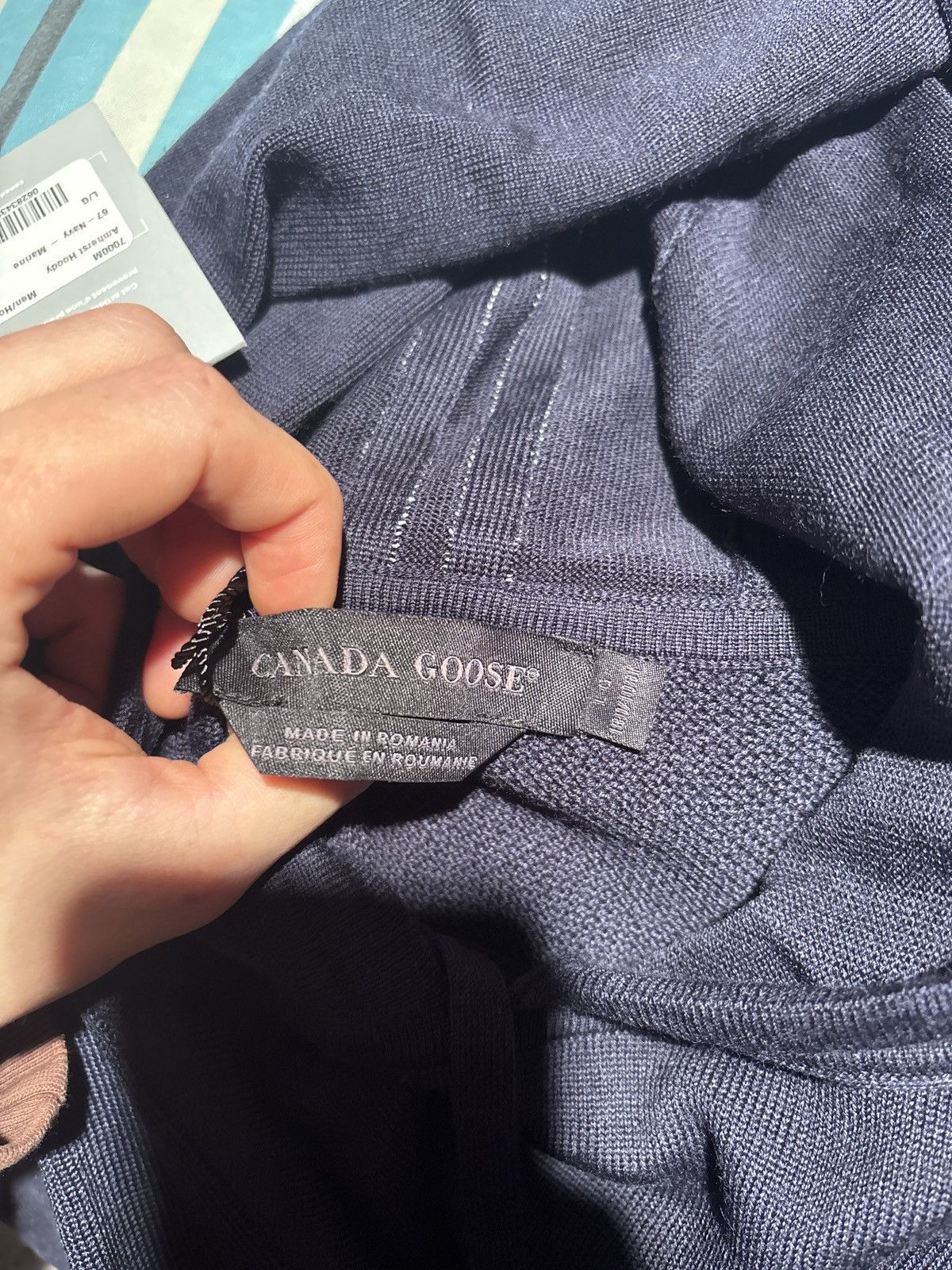 Canada Goose Canada Goose Navy Amherst Knit Hoodie Size US L / EU 52-54 / 3 - 6 Thumbnail
