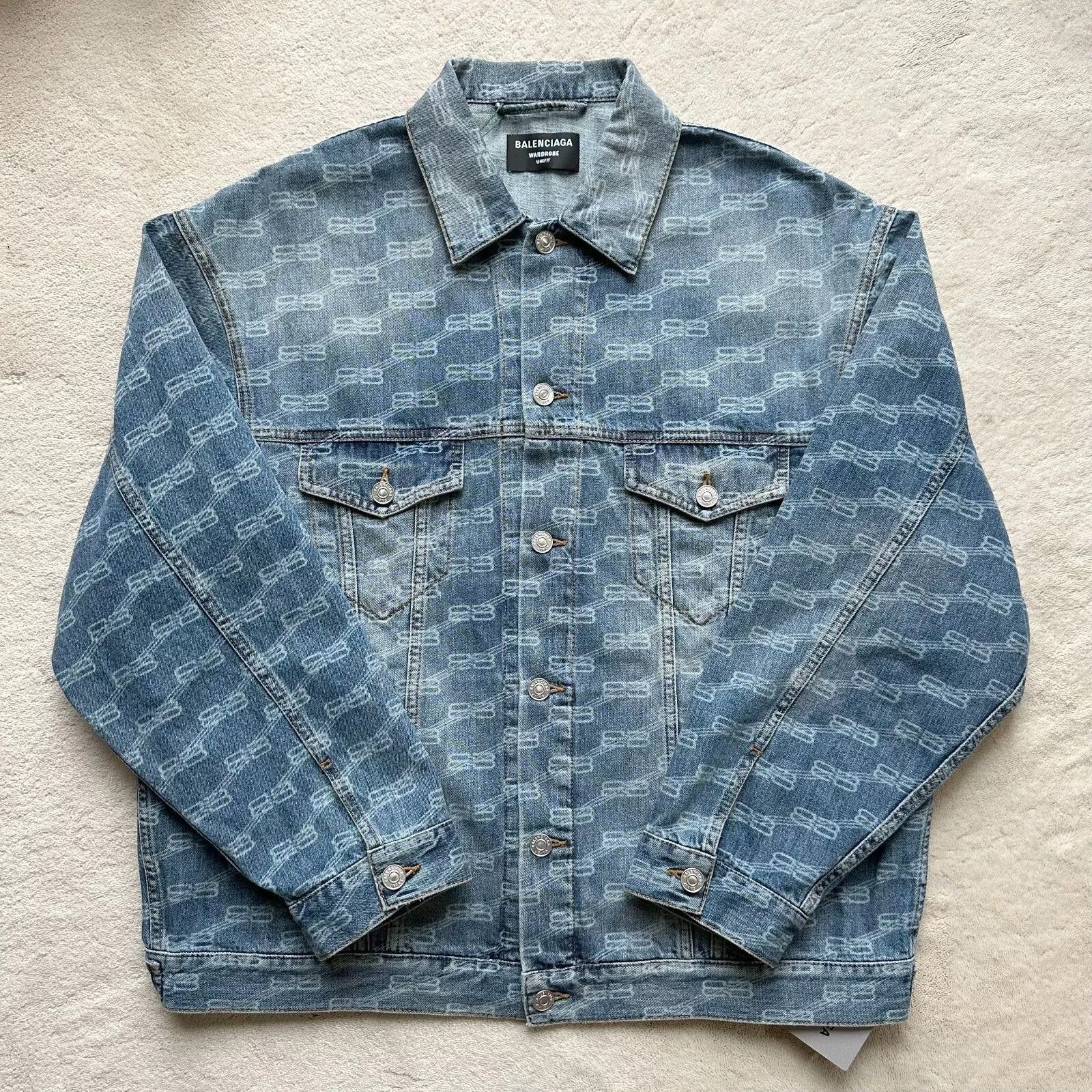 Balenciaga NWT Authentic BALENCIAGA All-Over BB Monogram LOGO JACKET Size US M / EU 48-50 / 2 - 1 Thumbnail