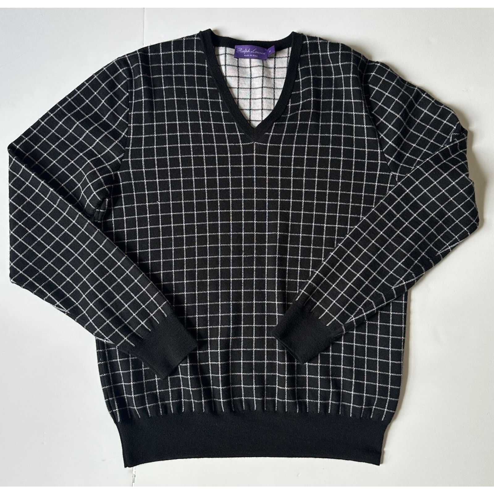 Ralph Lauren Purple Label Ralph Lauren Purple Label V-Neck Cashmere Black Sweater M Size US M / EU 48-50 / 2 - 6 Thumbnail