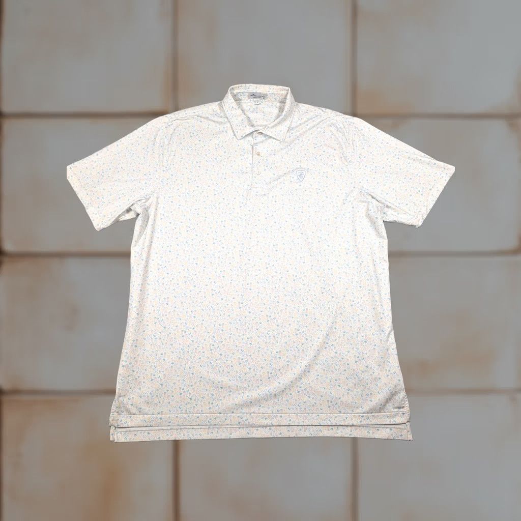 Peter Millar Peter Millar Polo Shirt Mens XL White Tropical Print Summer Comfort Golf Stretch Shirt Mens XL White Tropical Print Size US XL / EU 56 / 4 - 1 Thumbnail