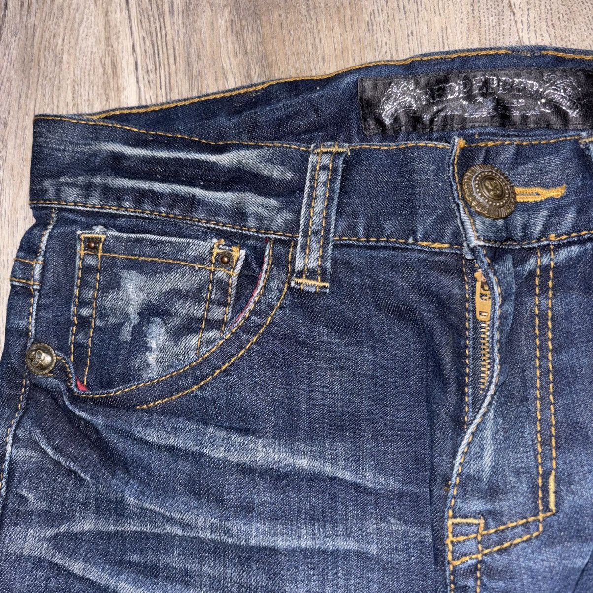 Japanese Brand VTG Rare Red Pepper Japanese Denim Embroidered Skull Jorts Size US 32 / EU 48 - 6 Thumbnail