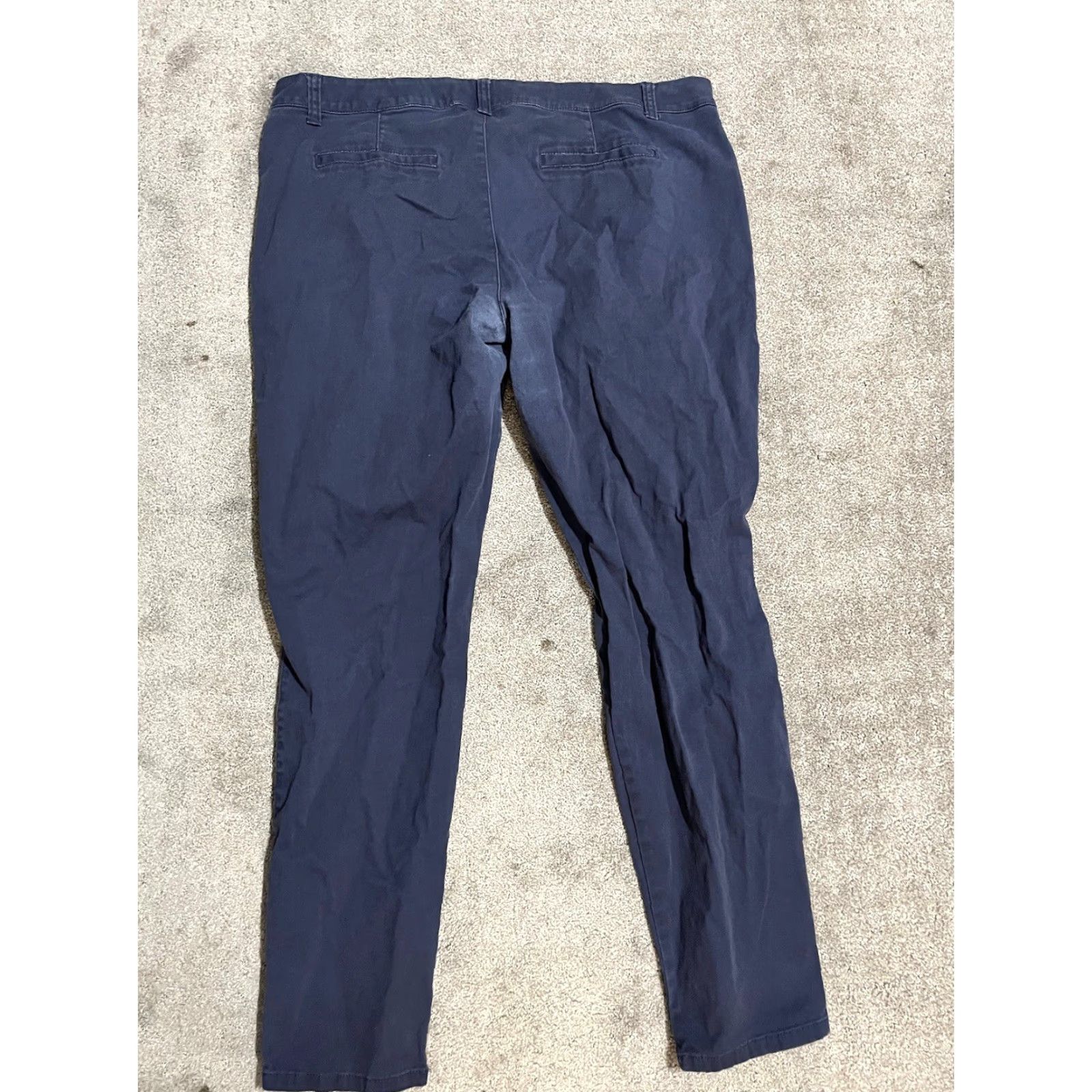 Vintage Aéropostale Women's Skinny Stretch Chino Pants Size 16 Long Navy Blue Casual 97% Cotton Size 38" / US 16 / IT 52 - 3 Thumbnail