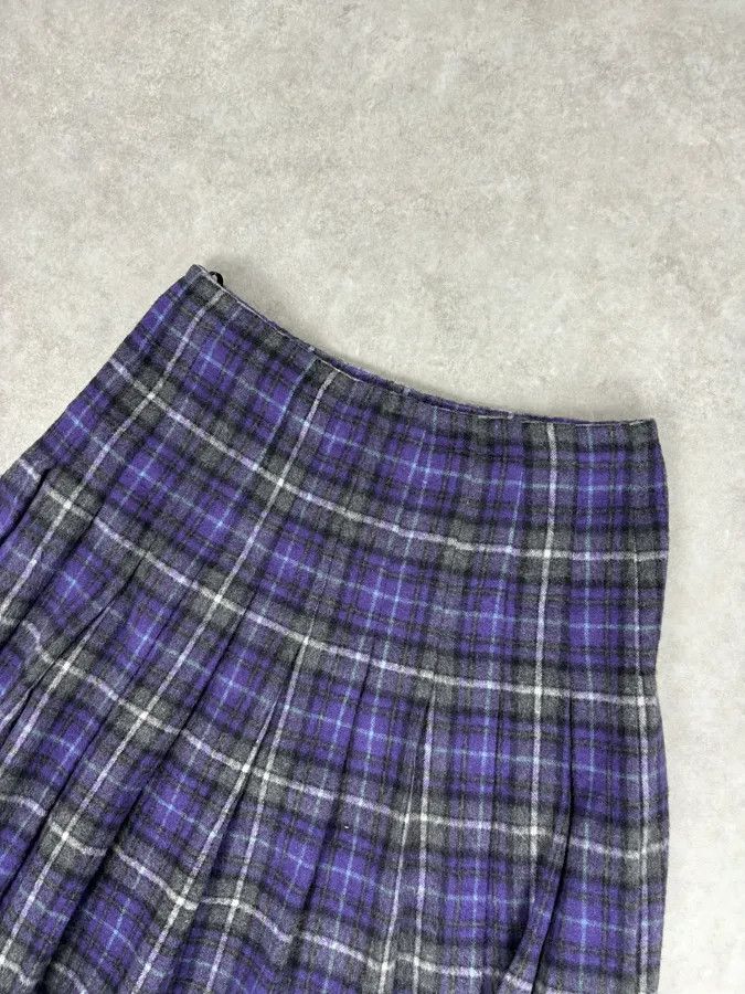 Prada FW2013 Prada Purple Tartan Wool Pleated Skirt Size 30" / US 8 / IT 44 - 5 Thumbnail