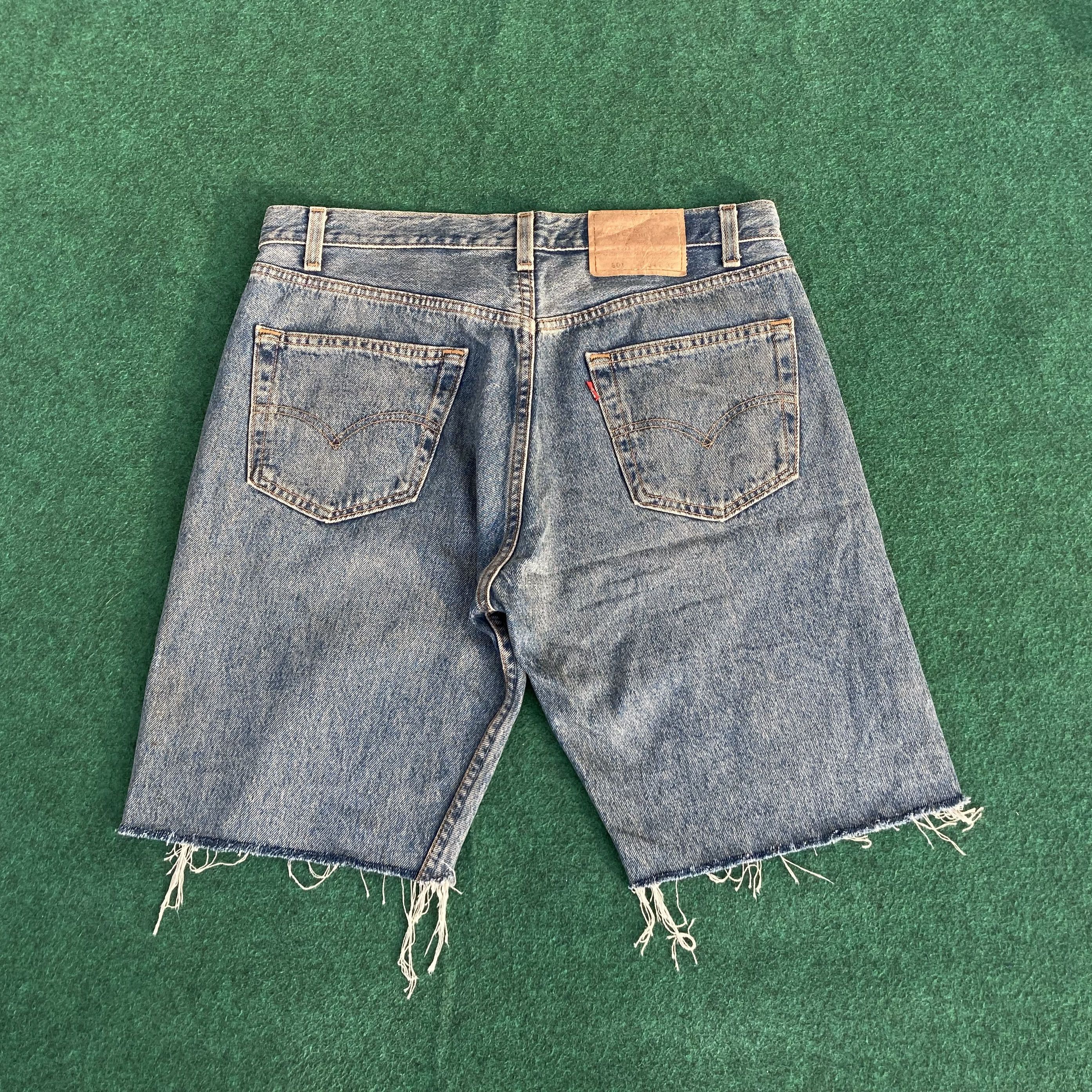 Levi's Vtg Levis 501 Short Jorts Distressed Ripped Grunge Jeans Size US 33 - 6 Thumbnail