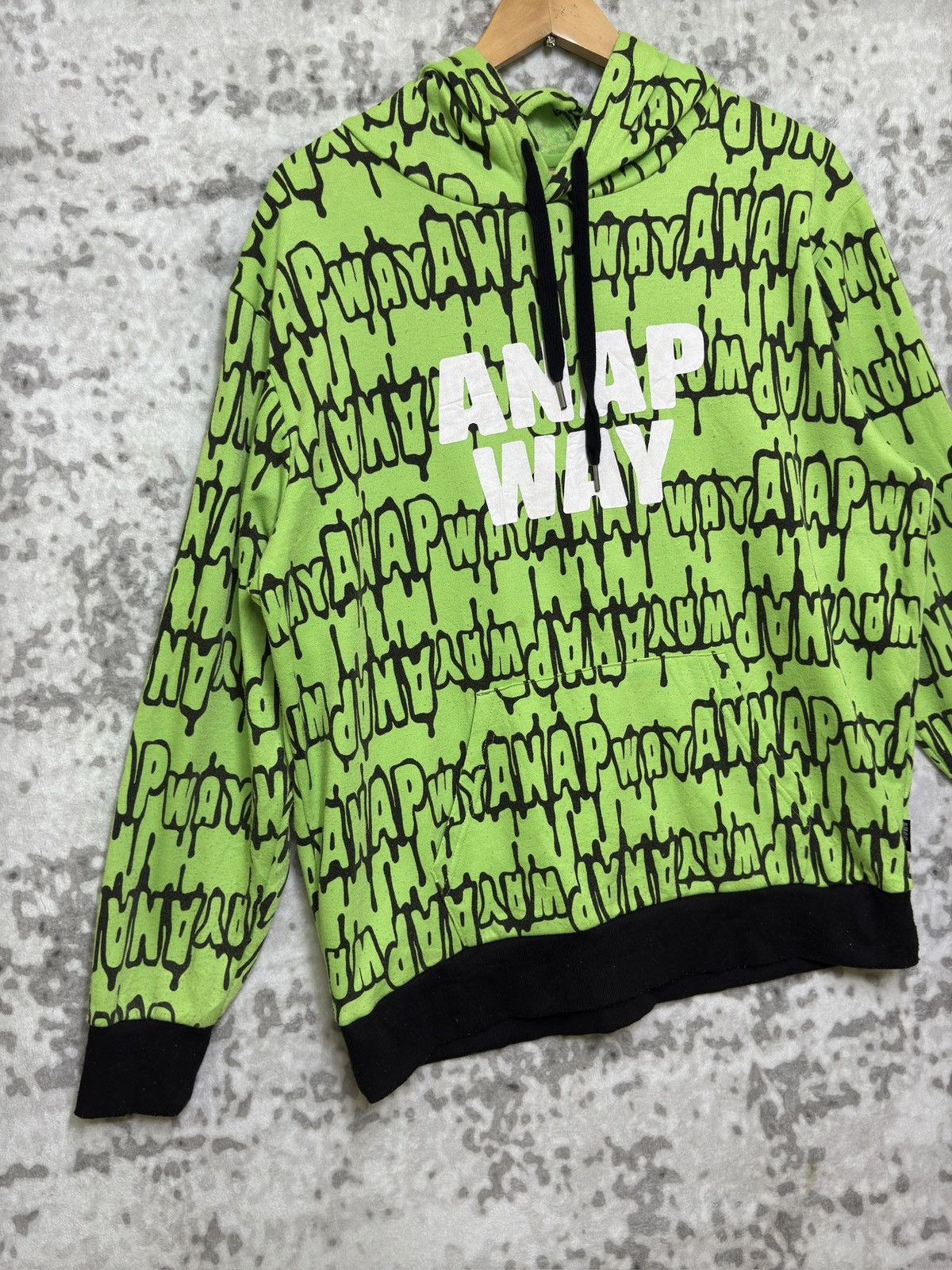 Japanese Brand ANAP WAY Hoodie Green full Graphic Sweatshirt Logo Sweater Size US L / EU 52-54 / 3 - 3 Thumbnail