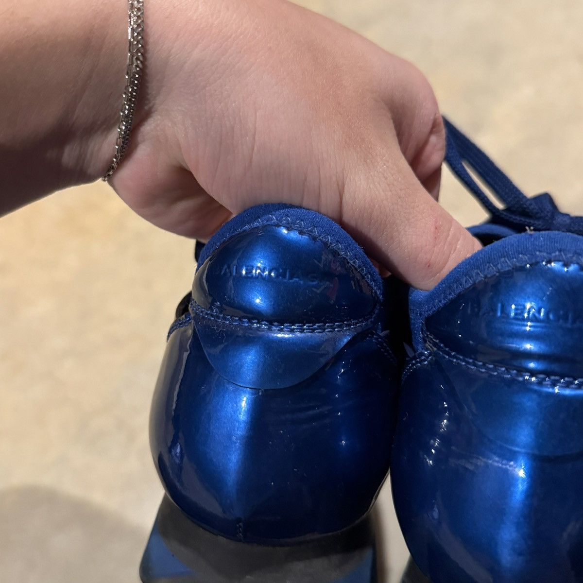 Balenciaga Balenciaga Race Runner Patent Leather Mesh Sneakers EU 37 Size US 7 / IT 37 - 9 Thumbnail