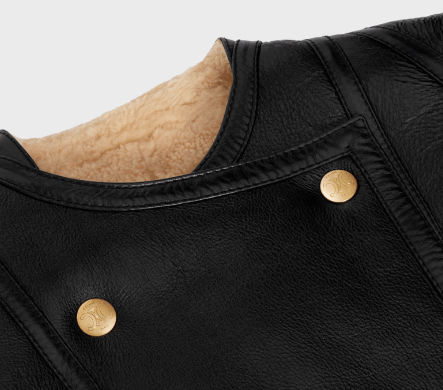 Celine o1bcso1str0824 Bombardier In Shearling in Black Size XXS / US 00 / IT 34 - 3 Thumbnail