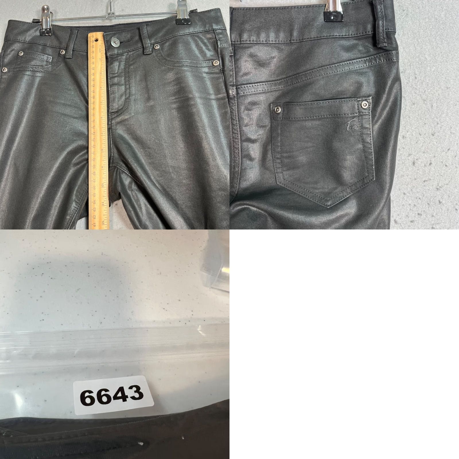 Vince Camuto VINTAGE Two By Vince Camuto Black Faux Leather Skinny Jeans Womens Size 25 / 0 Slim 30 Inseam Size 42" / US 20 - 8 Thumbnail